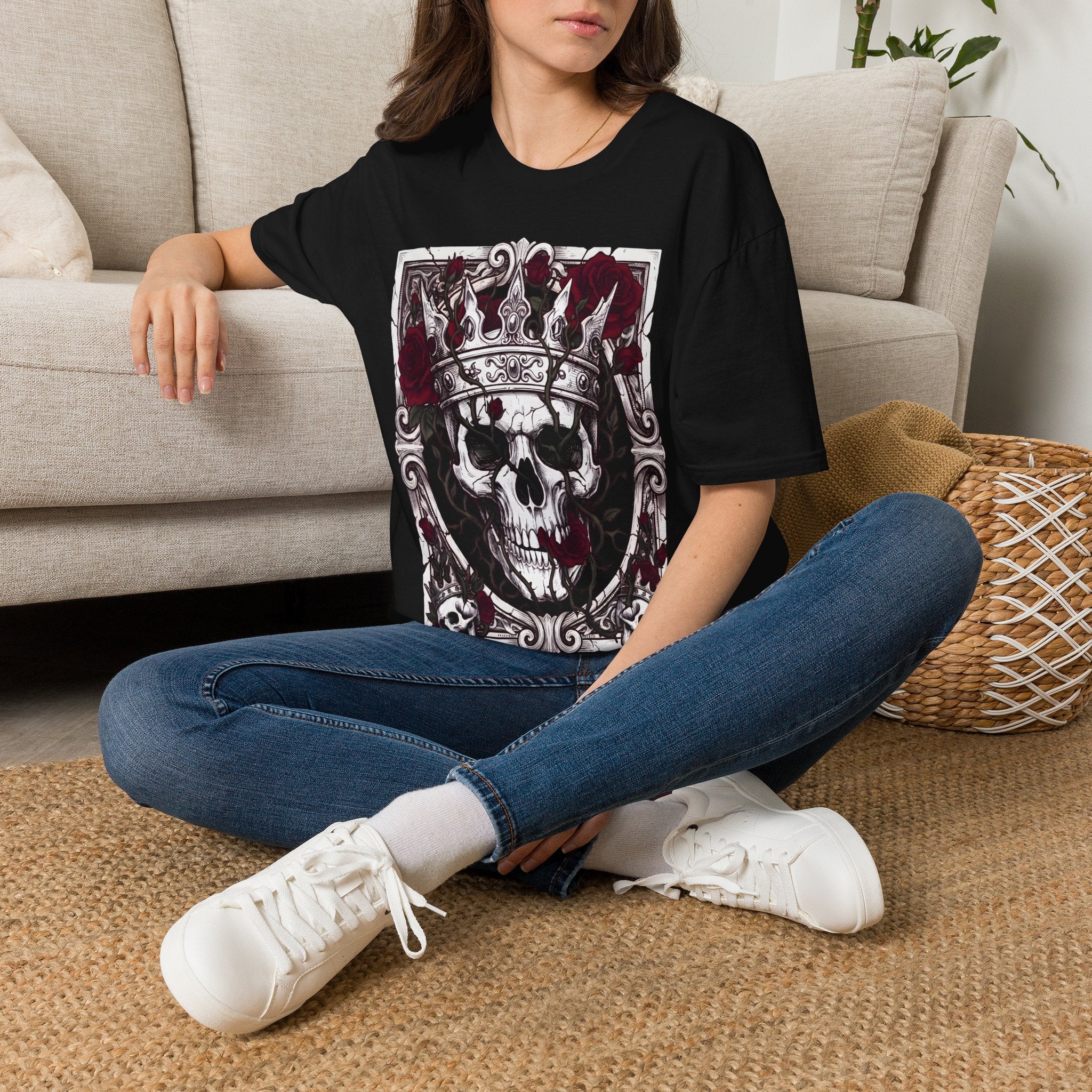 The Briar King - T-Shirt, Gothic / Dark Fantasy Skulls & Roses Design