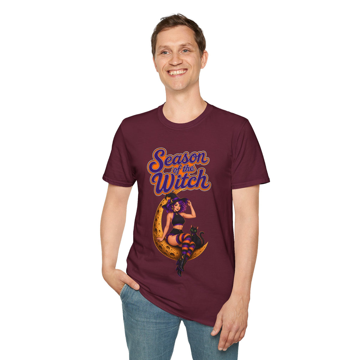 Season of the Witch T-Shirt — Retro Witch Graphic Tee for Halloween & Autumn