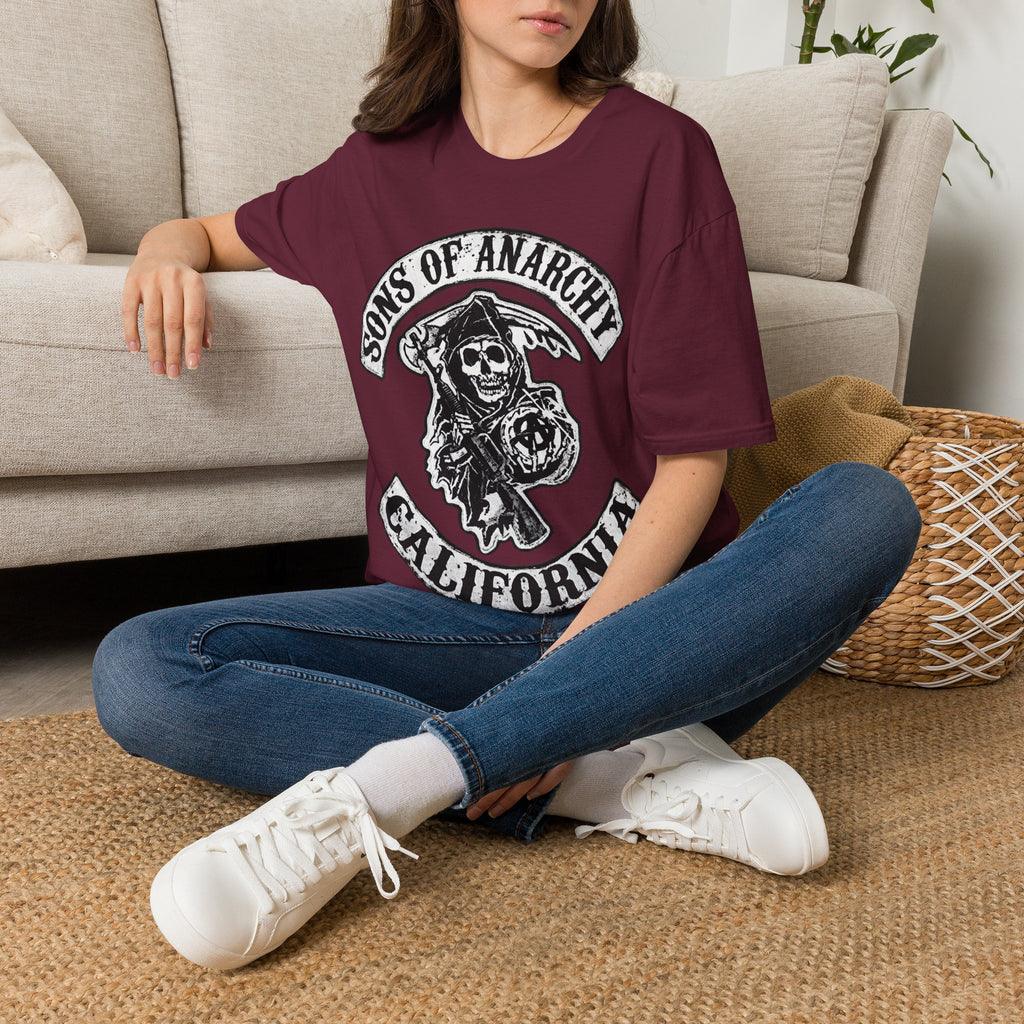 Sons of Anarchy Graphic T‑Shirt — Reaper Emblem California Biker Tee