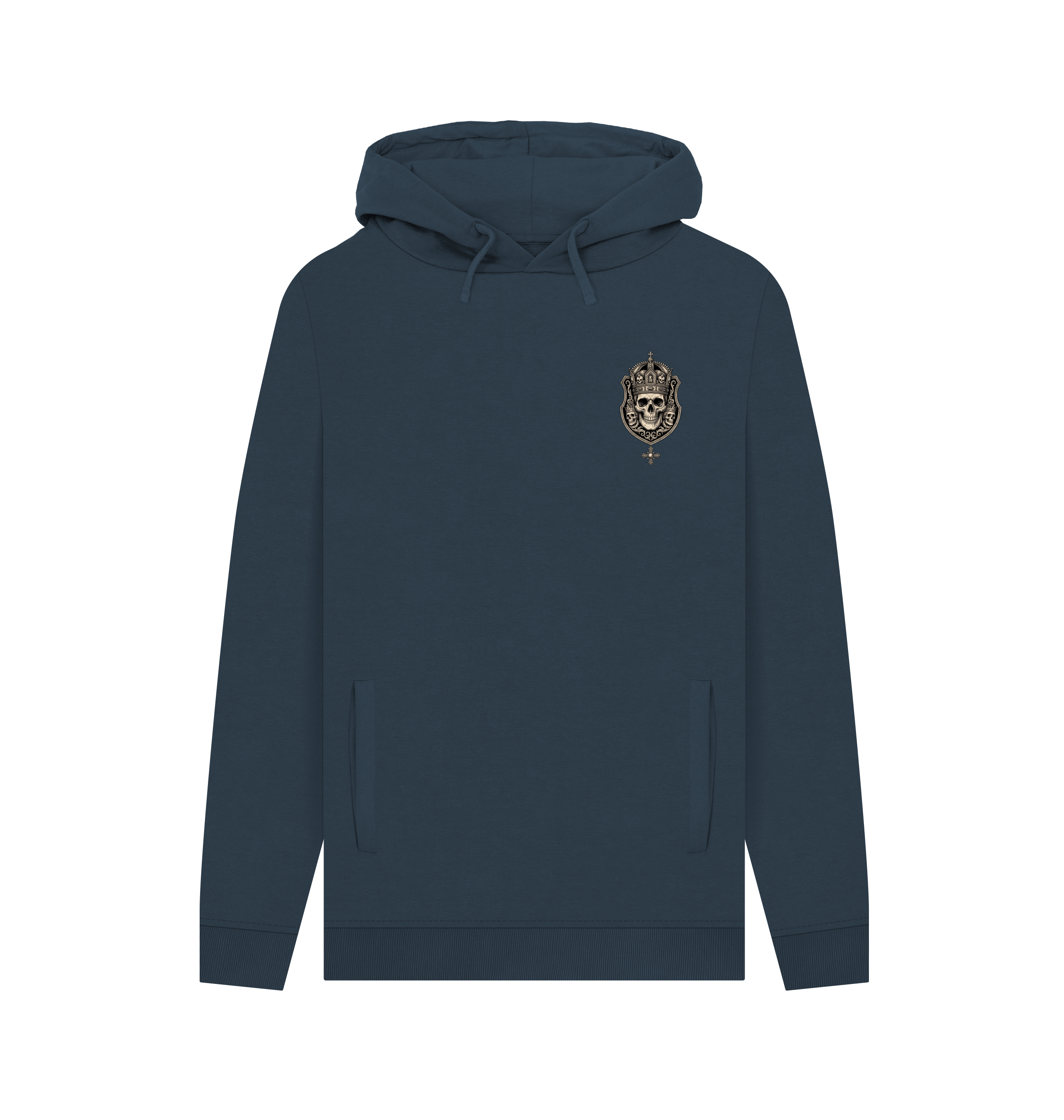 Navy Printed Hoody Front