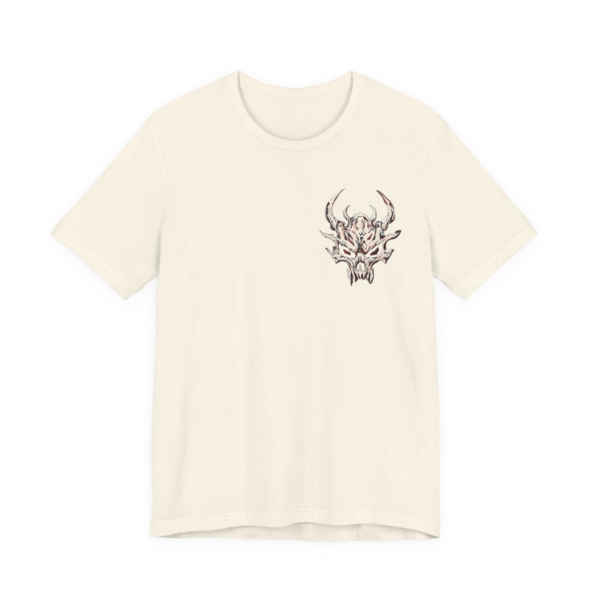 Demon Skull Chest Tee — Gothic Horned Skull T-Shirt