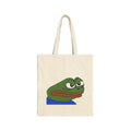 Pepe Meme Tote Bag - Funny Grumpy Frog Canvas Shopper