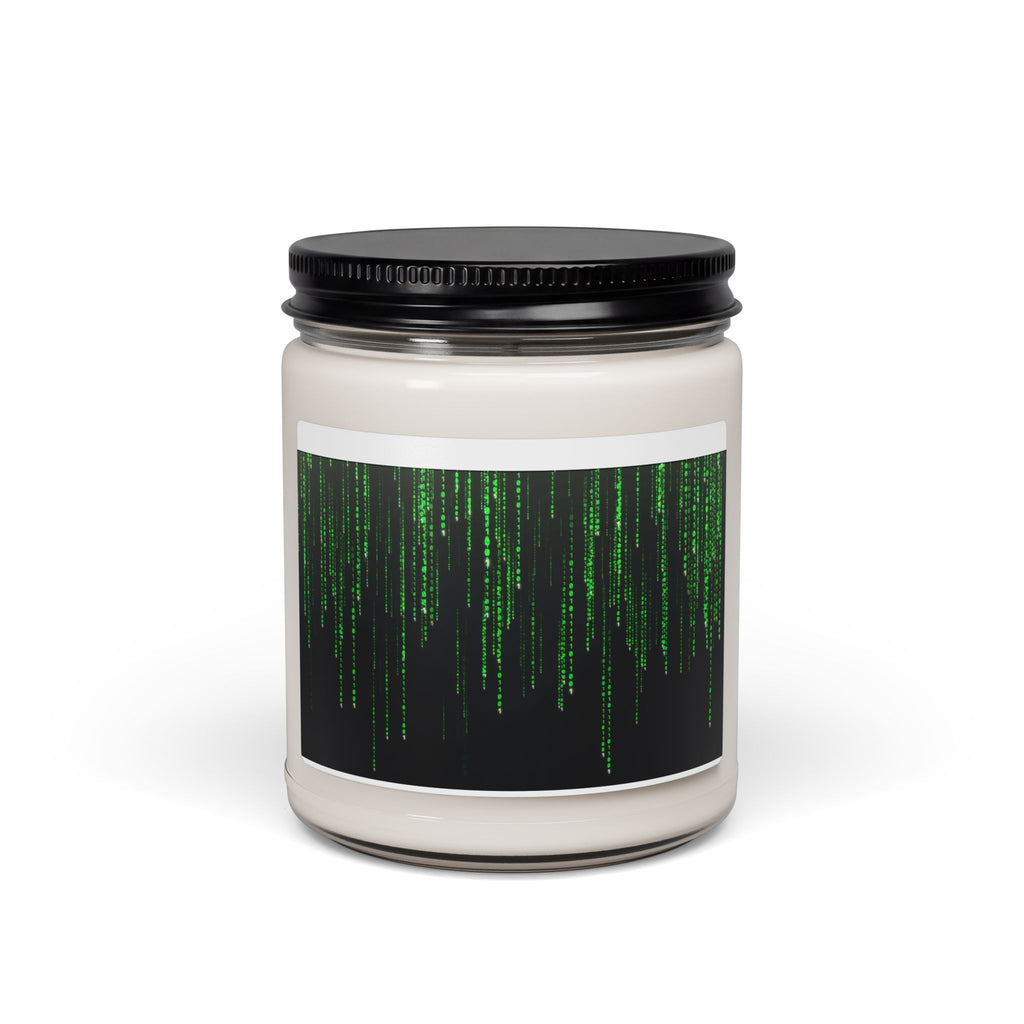Matrix Rain Scented Soy Candle — 9oz Cybergreen Aromatherapy Jar