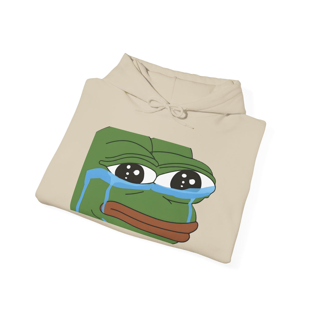 Crying Pepe Hoodie – Sad Frog Meme Graphic Pullover