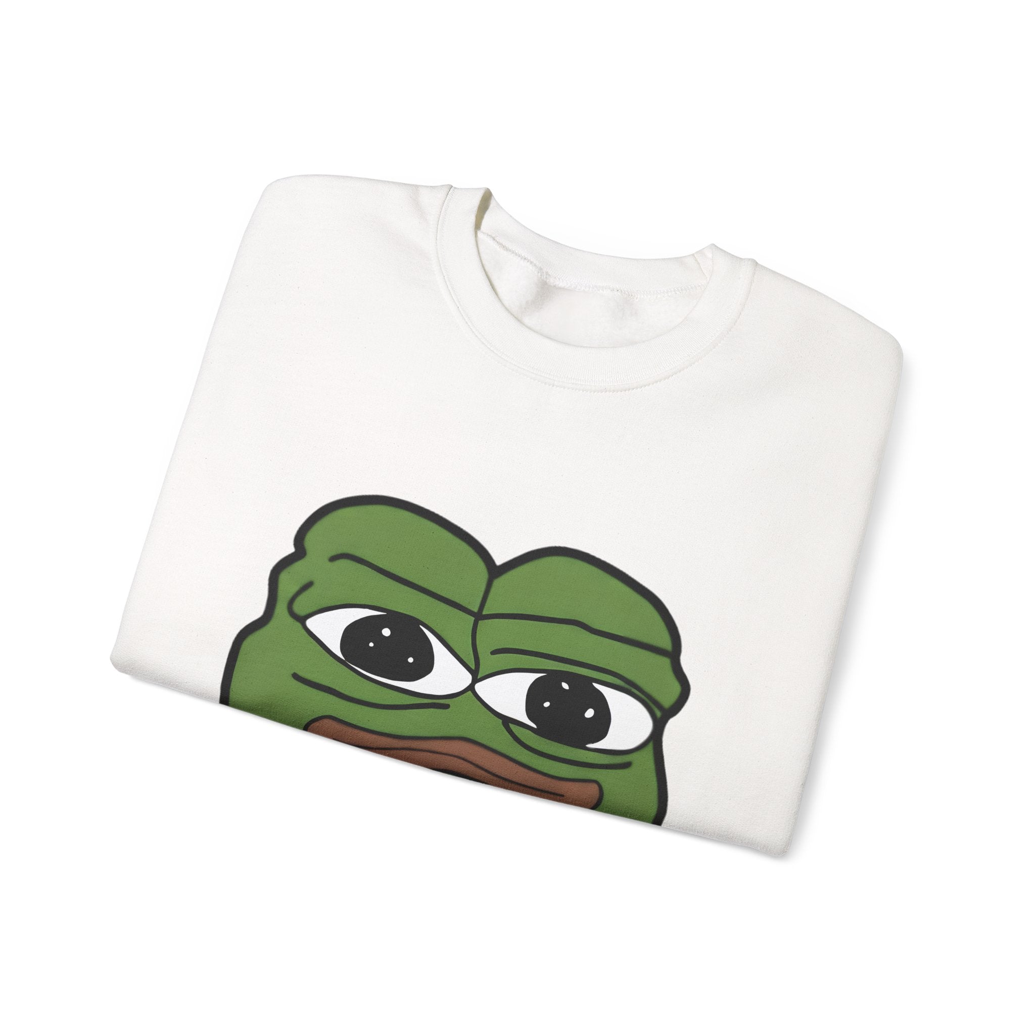 Pepe Frog Graphic Sweatshirt — Sad Frog Meme Crewneck