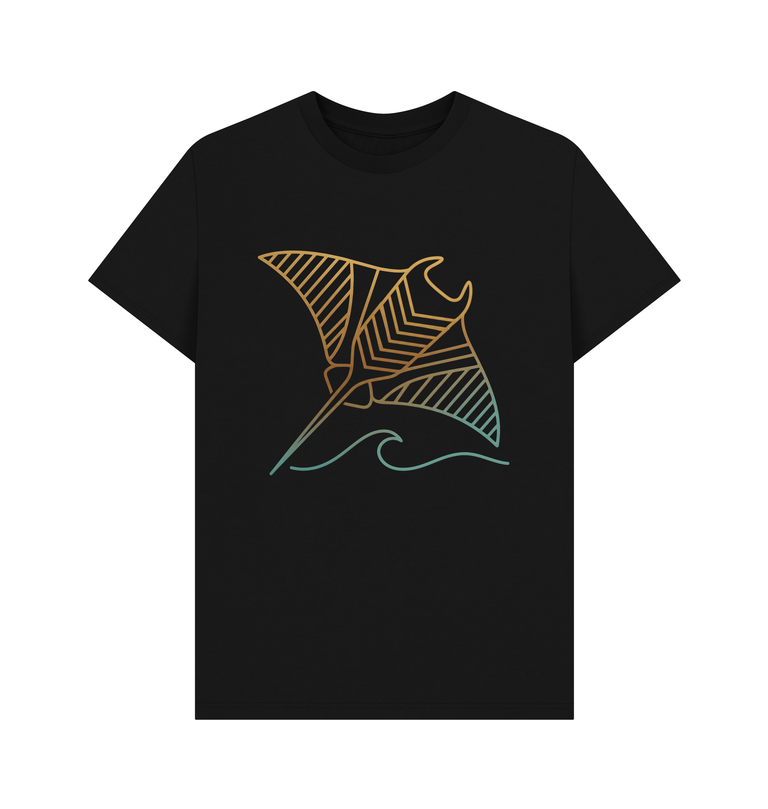 Black Printed T-shirt Front