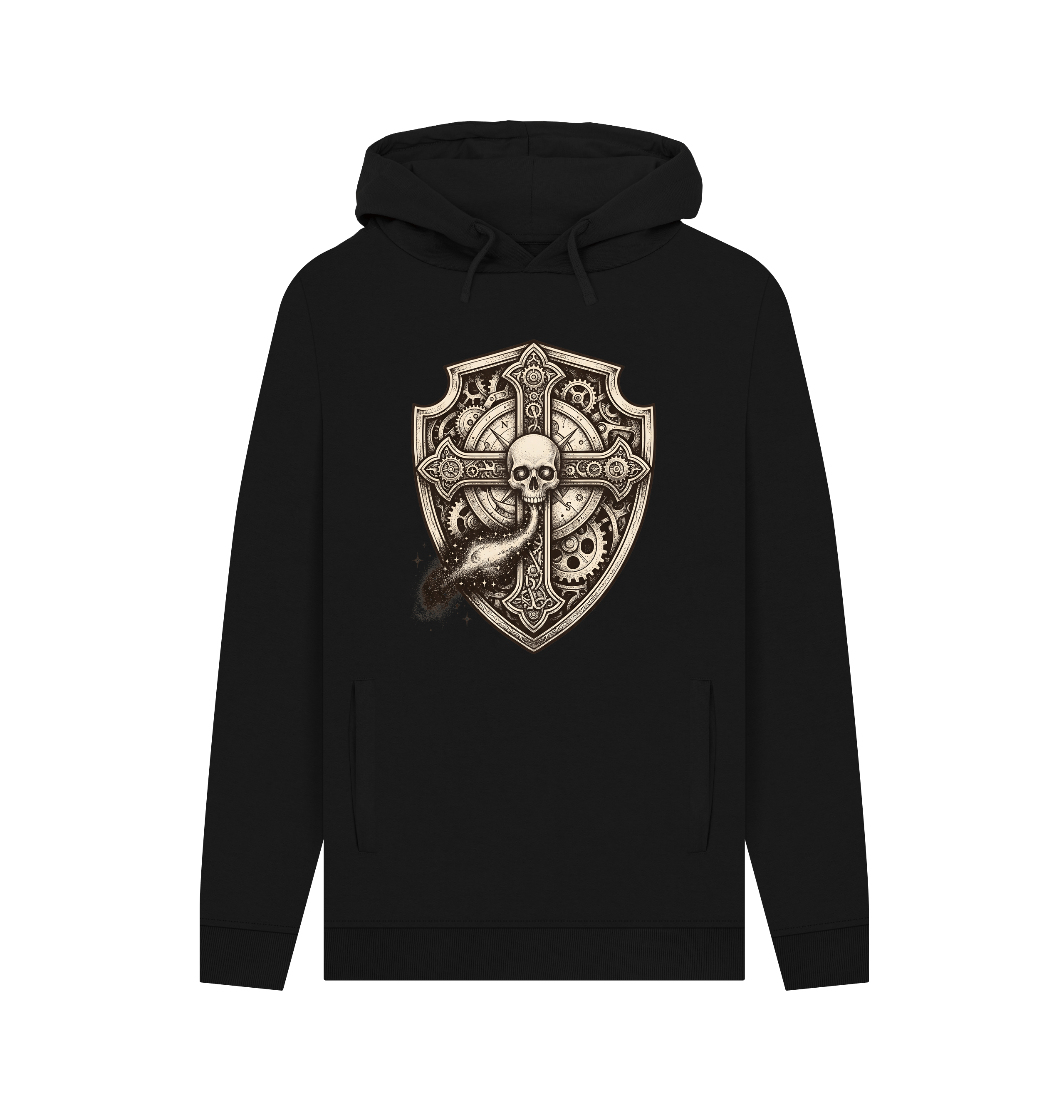 Black Printed Hoody Front