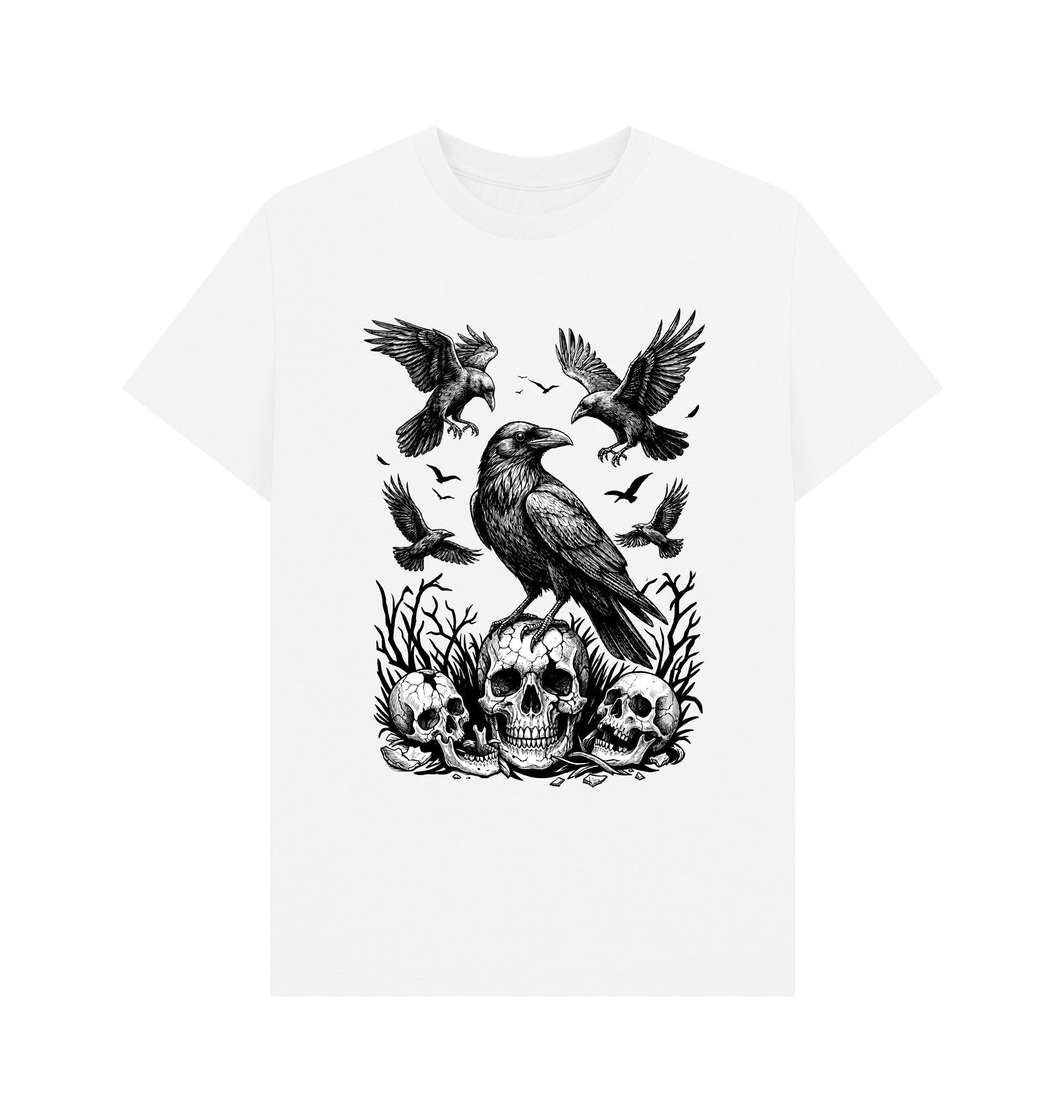 White Printed T-shirt Front