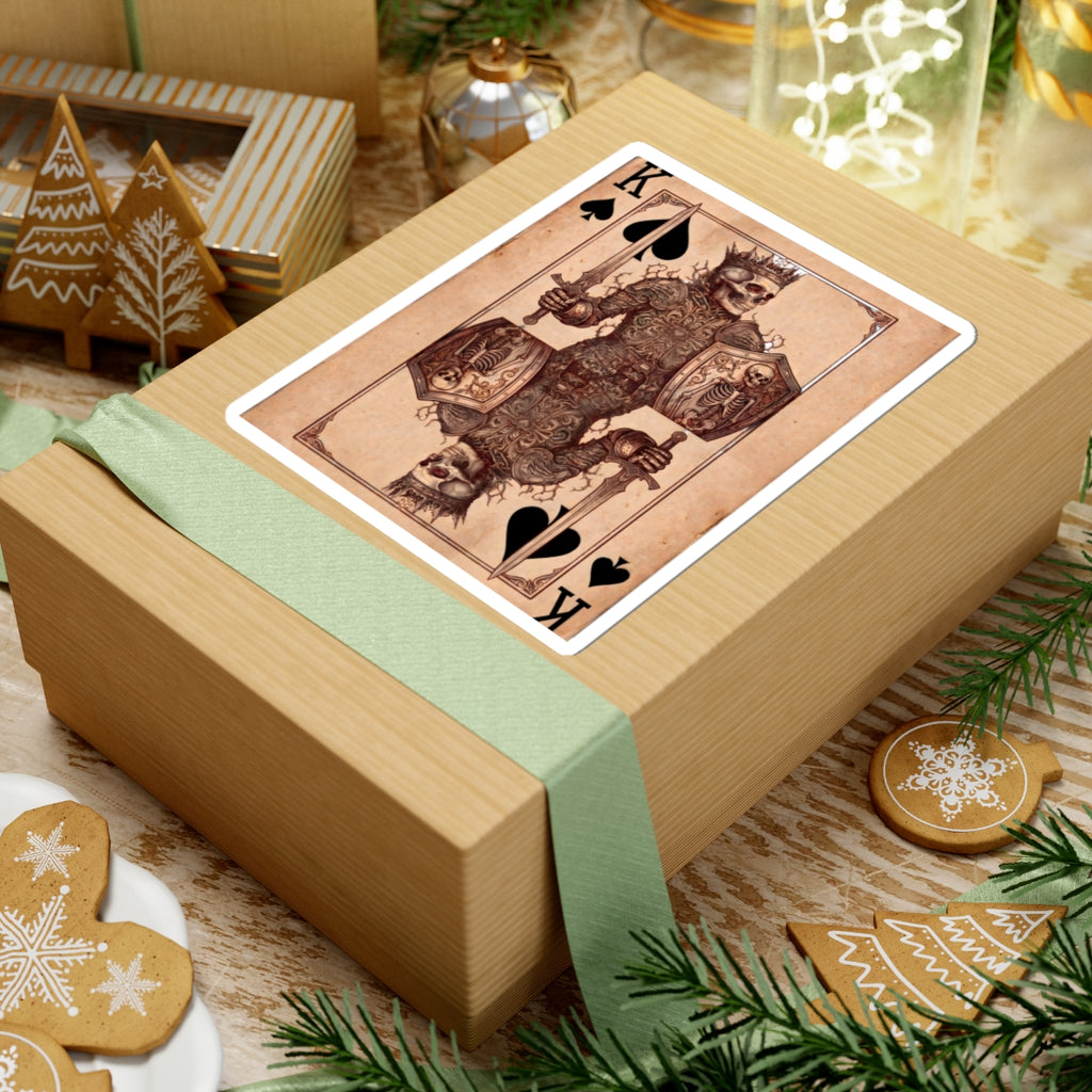King of Spades Skull Sticker — Vintage Playing Card Kiss-Cut Sticker