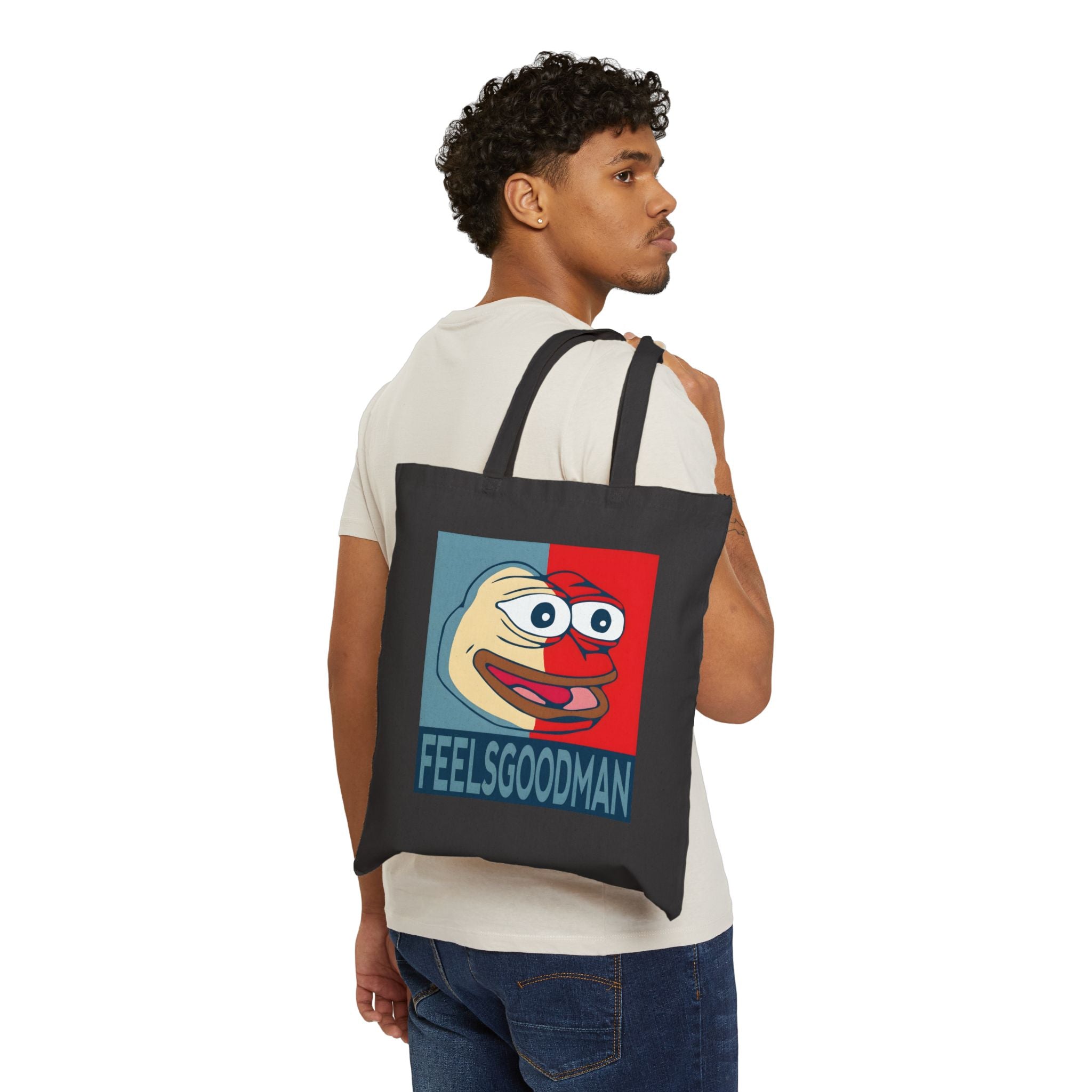 FeelsGoodMan Canvas Tote Bag — Meme Pepe Shopper Bag