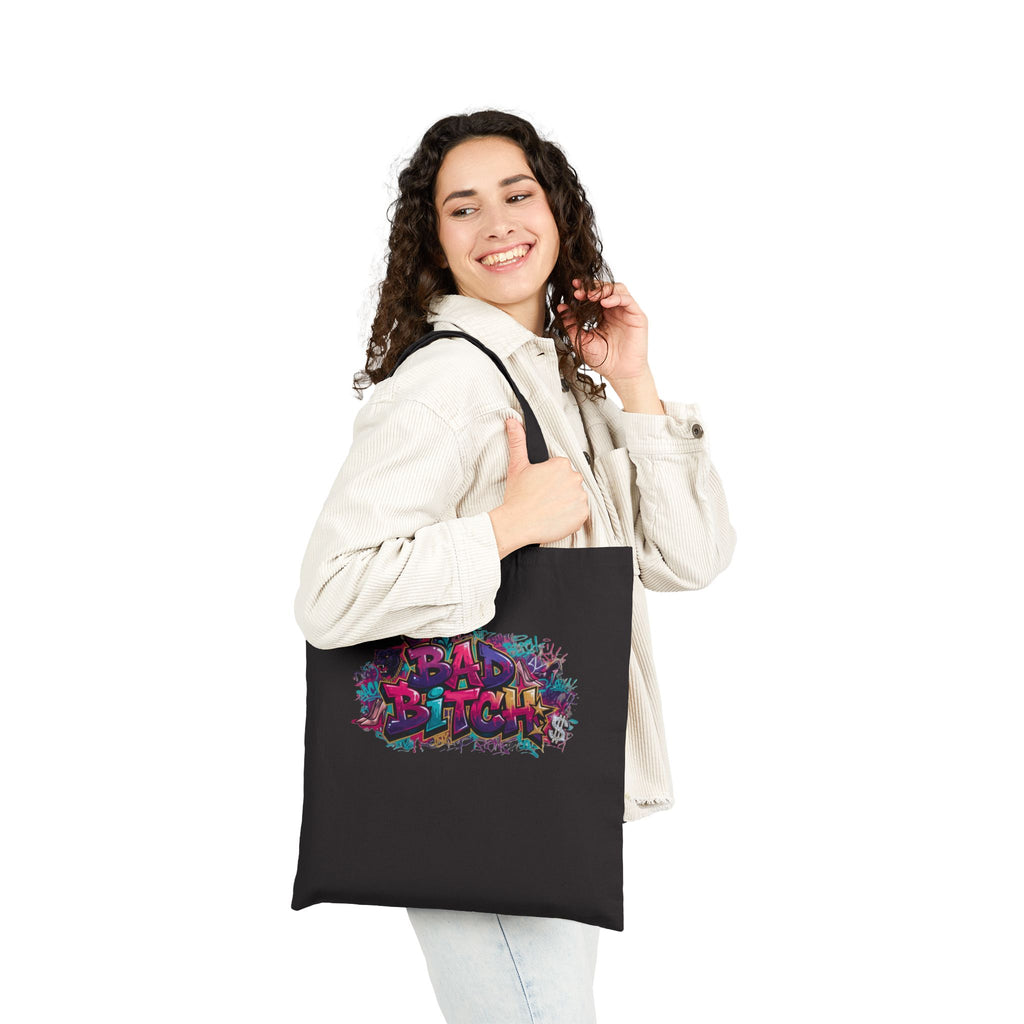 Tote Bag — Colorful Graffiti "Bad Bitch" Canvas Tote for Bold Everyday Style