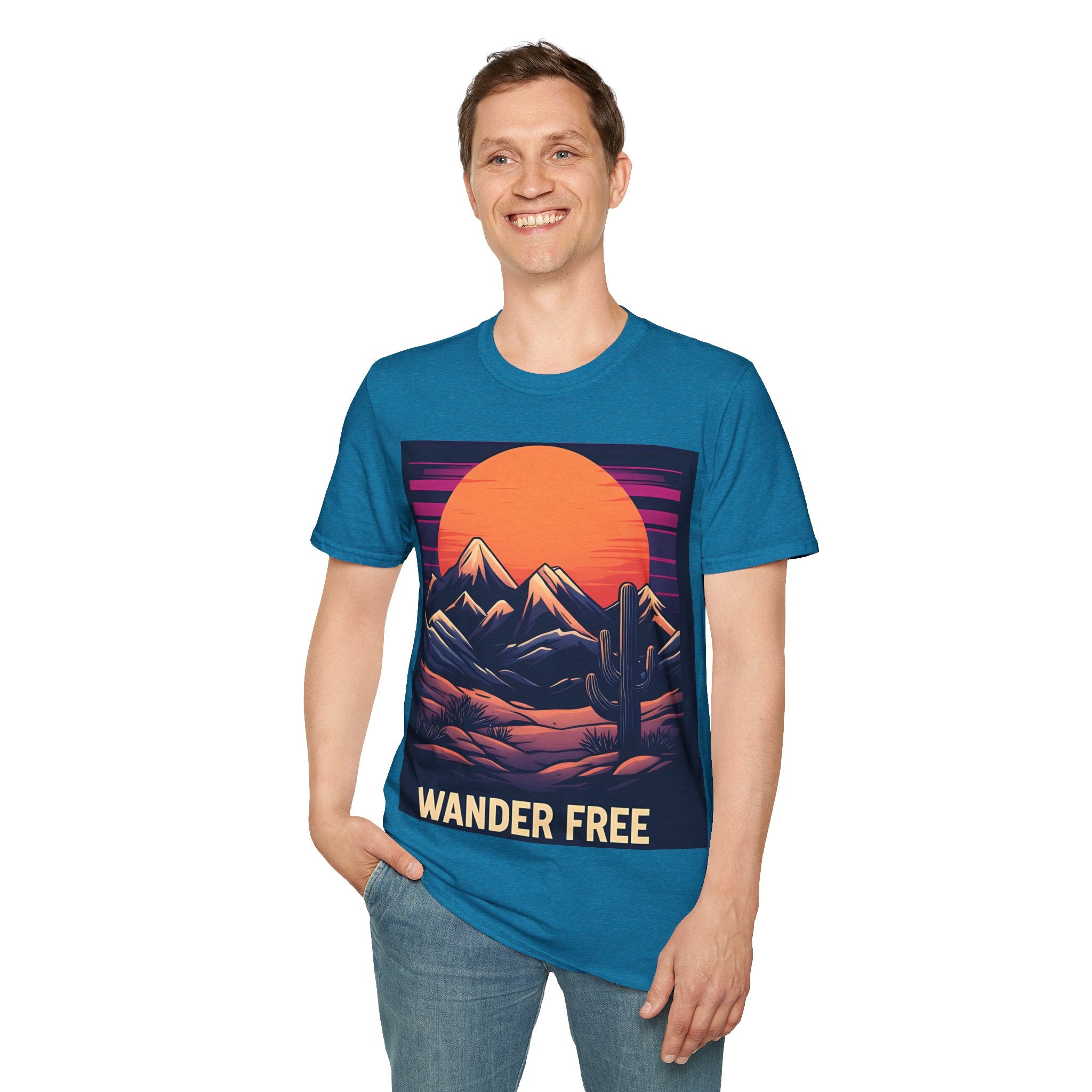 Sunset Mountains T-Shirt — Retro Desert Sunset Graphic Tee