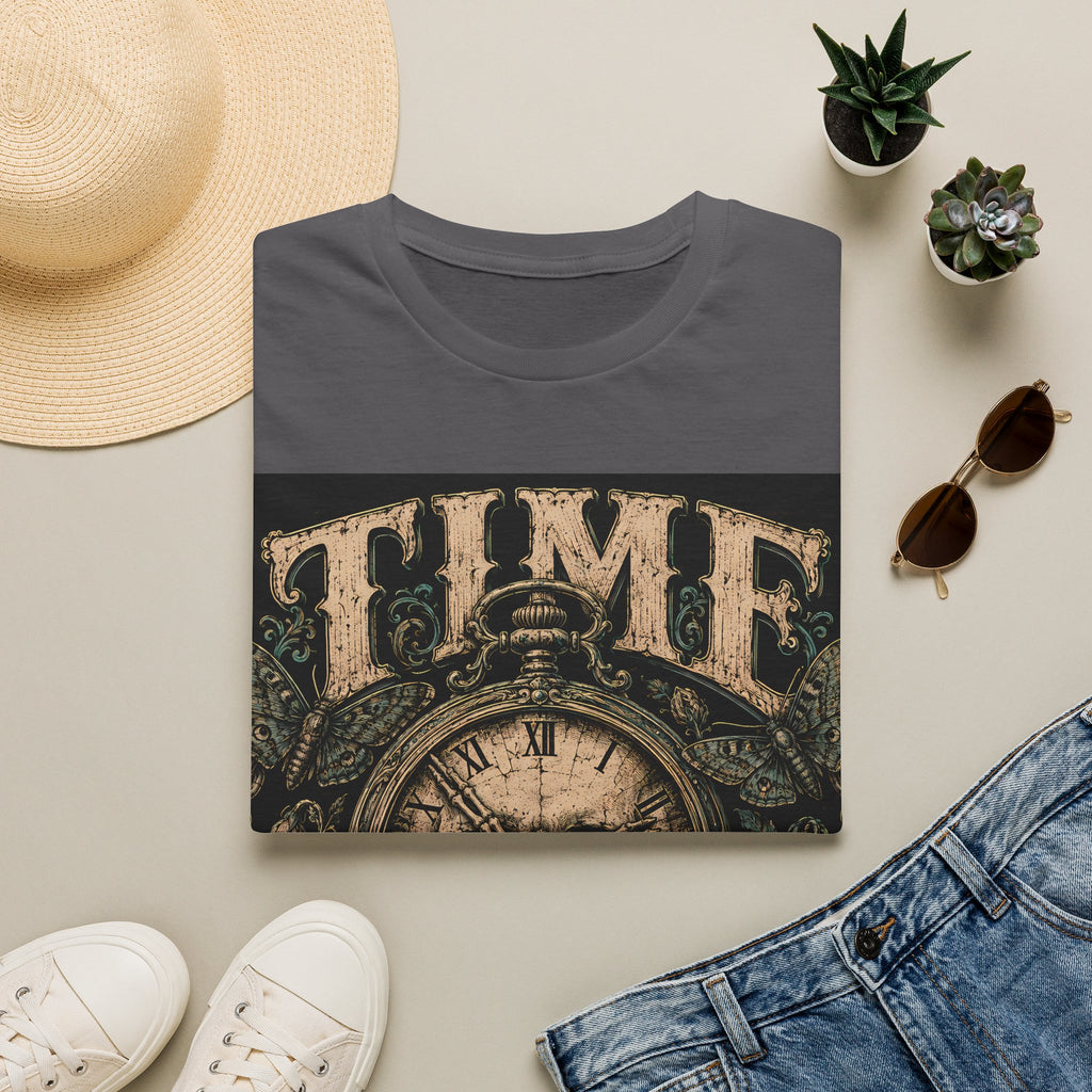 TIME Eats Everything T-Shirt — Vintage Clock & Skull Graphic Tee