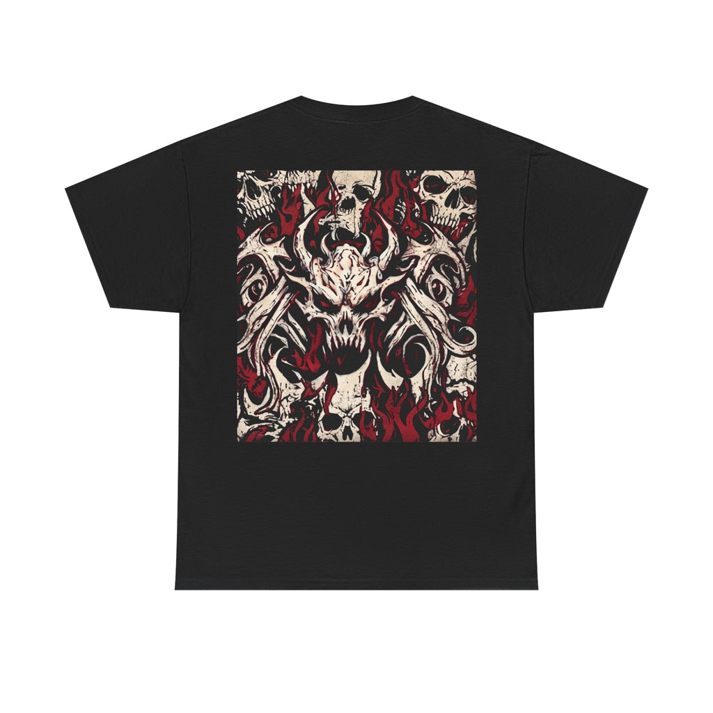 Vessel of Hatred — Gothic Skull & Flames Graphic T-Shirt