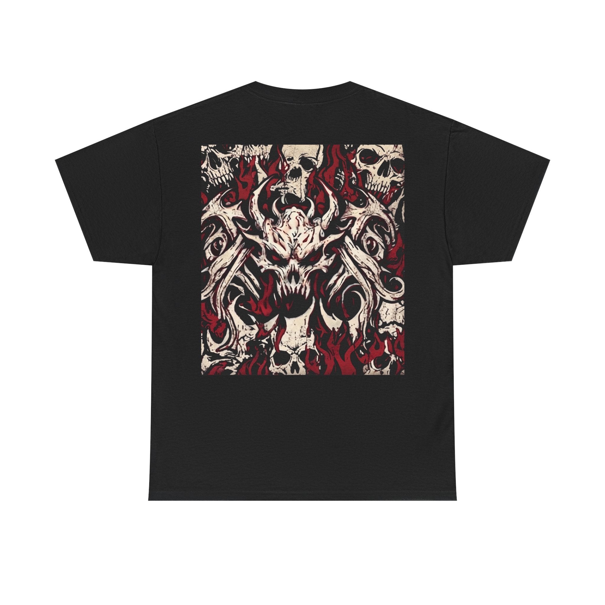 Vessel of Hatred — Gothic Skull & Flames Graphic T-Shirt