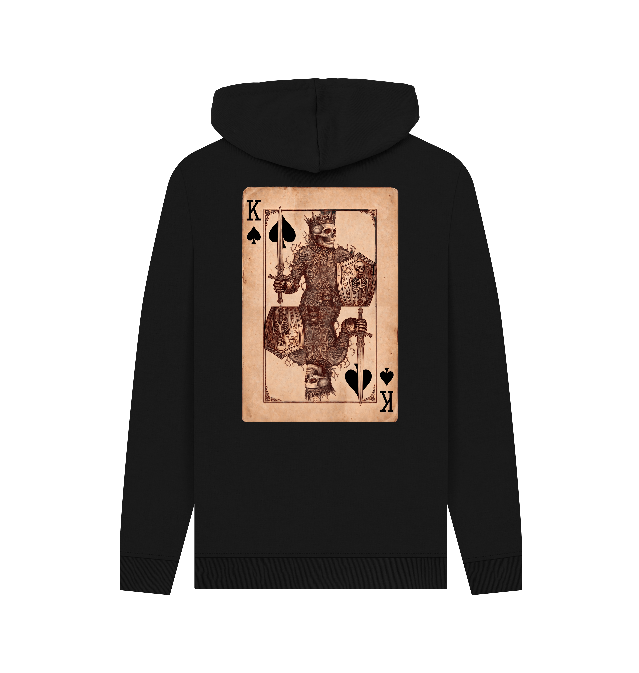 Black Printed Hoody Back