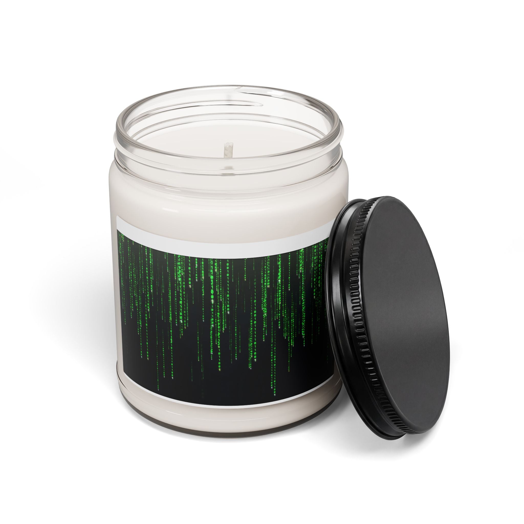 Matrix Rain Scented Soy Candle — 9oz Cybergreen Aromatherapy Jar