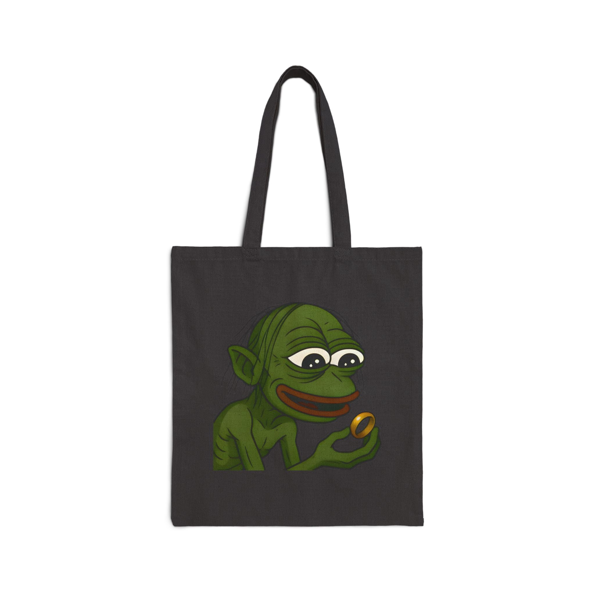 Canvas Tote Bag — Whimsical Frog Holding Ring Illustration