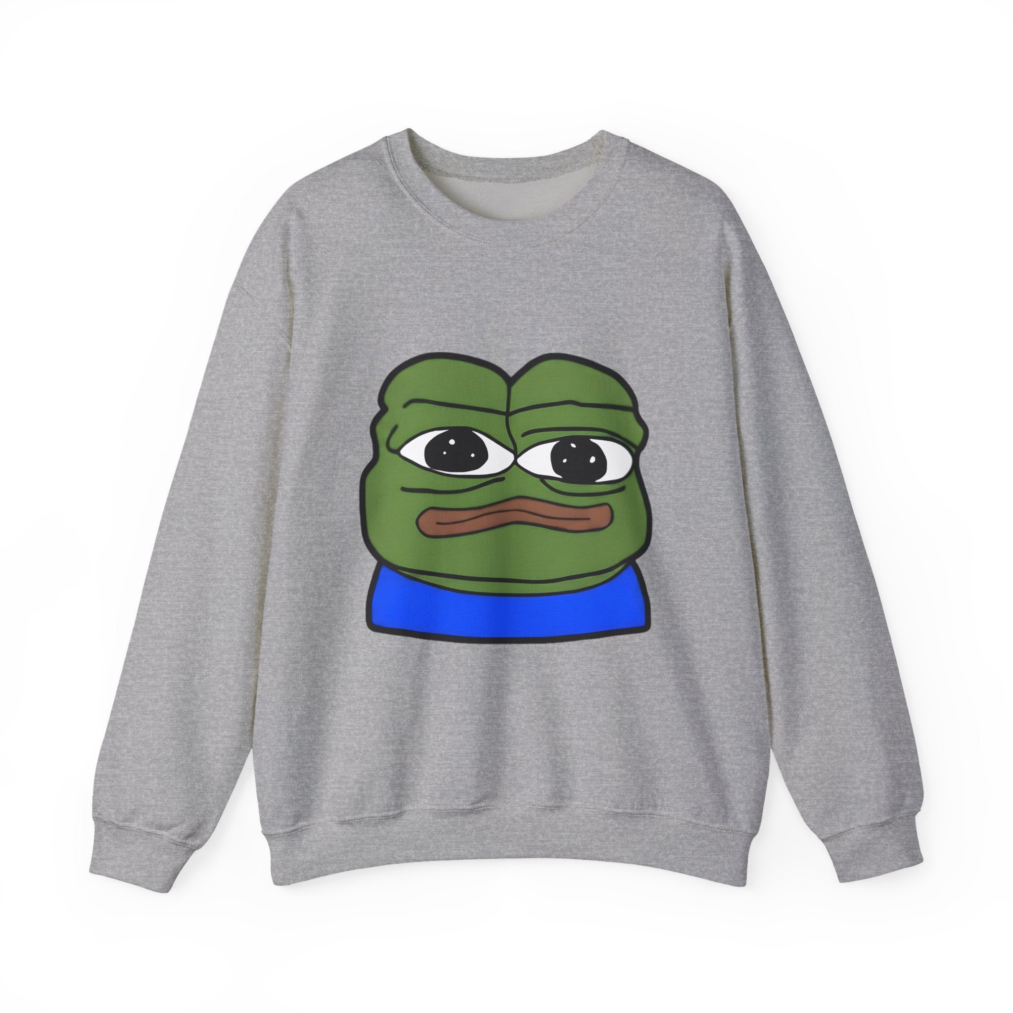 Pepe Frog Graphic Sweatshirt — Sad Frog Meme Crewneck