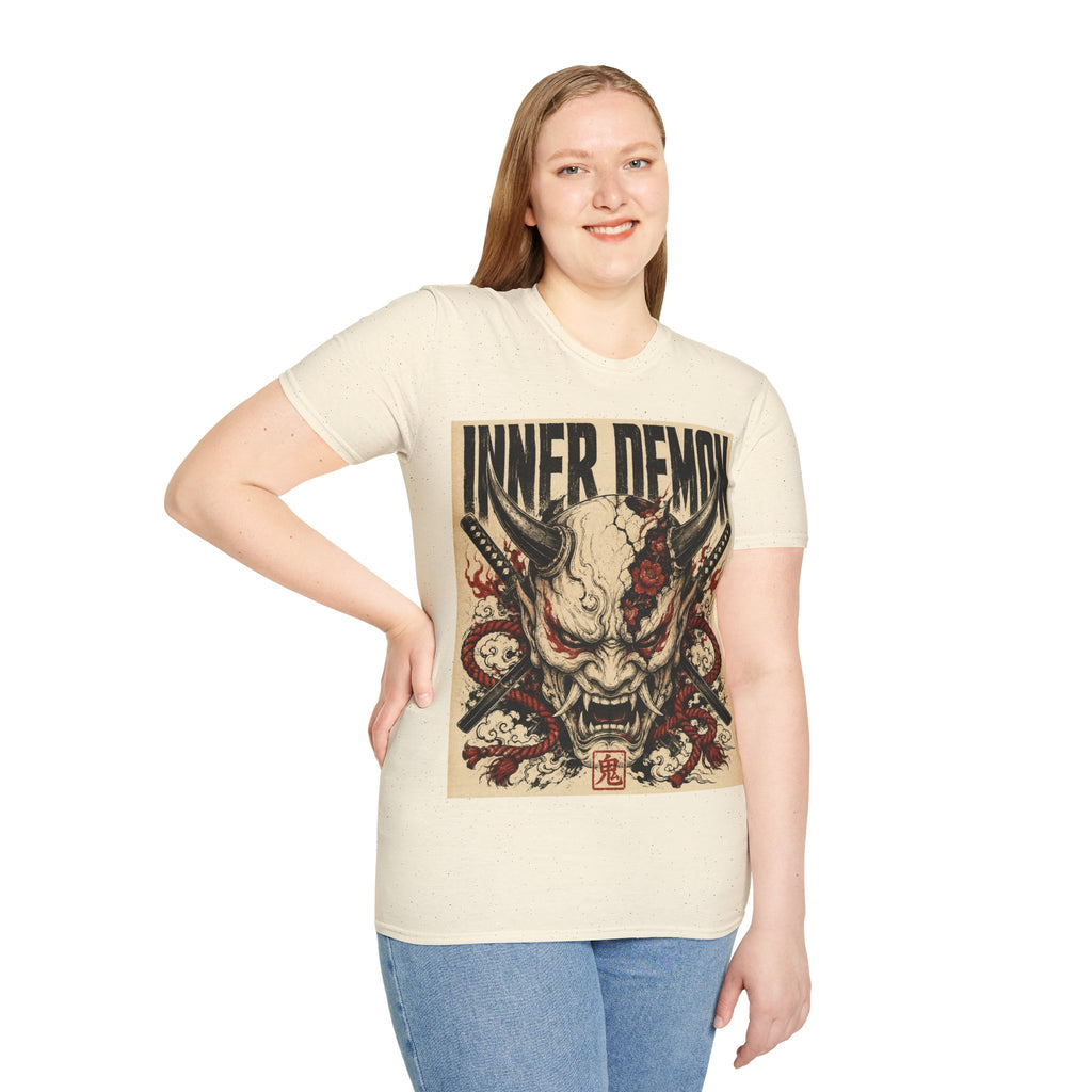 Inner Demon Graphic T-Shirt — Horror Skull Oni Design