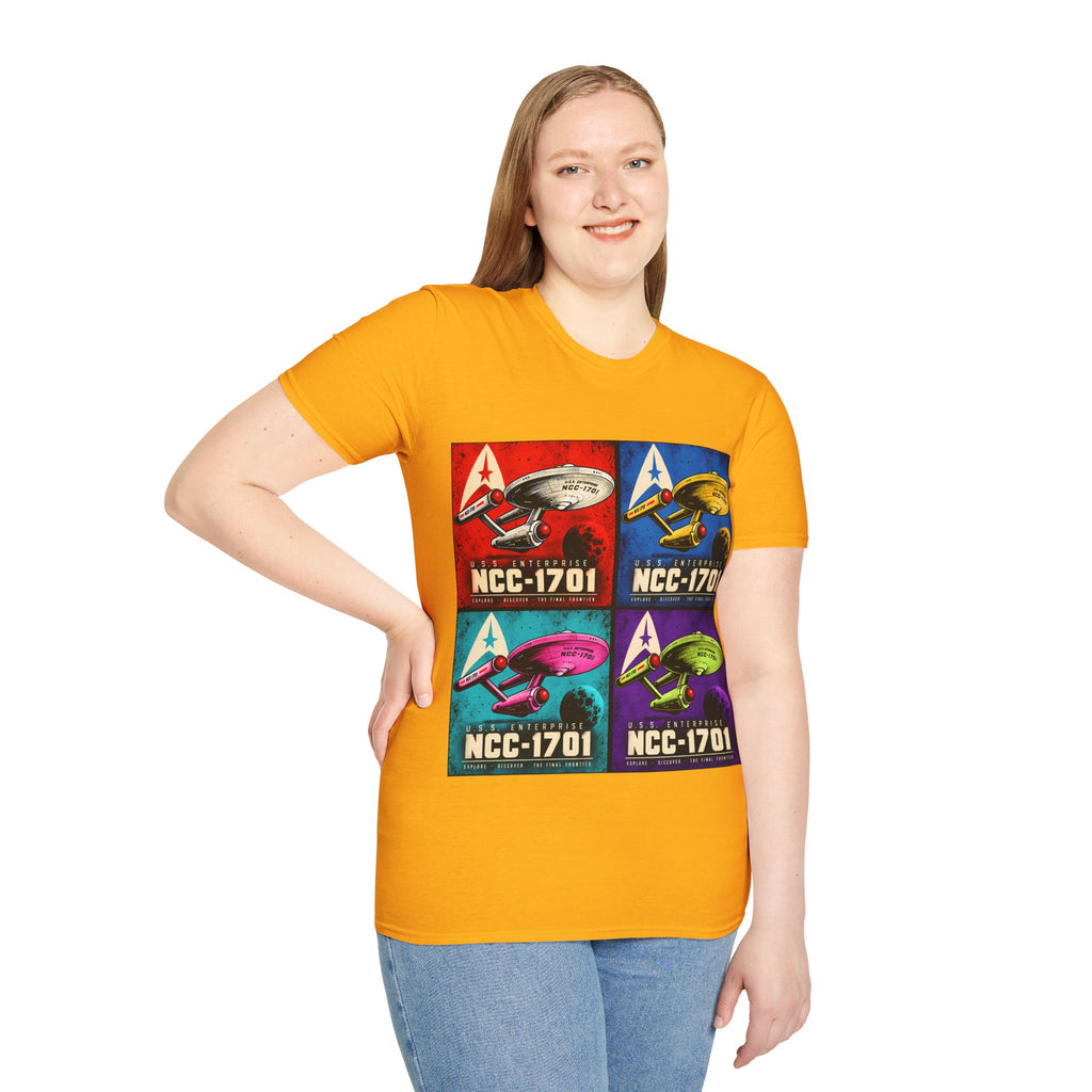 Retro Pop Art Starship NCC-1701 Crew Tee