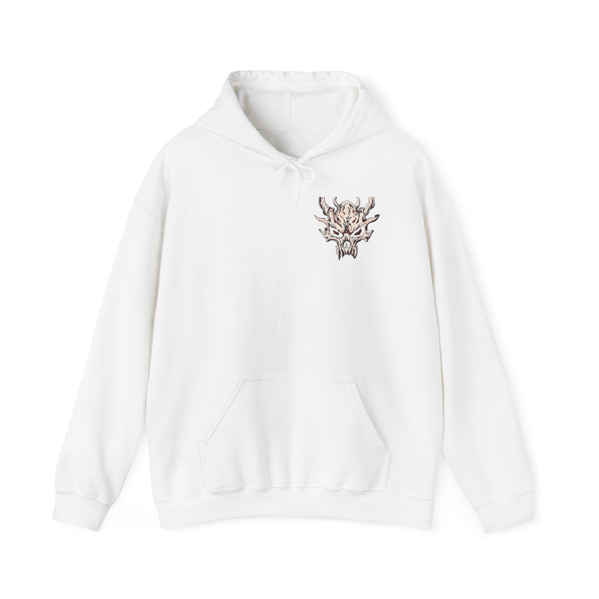 Skull Flame Chest Hoodie — Gothic Streetwear Pullover