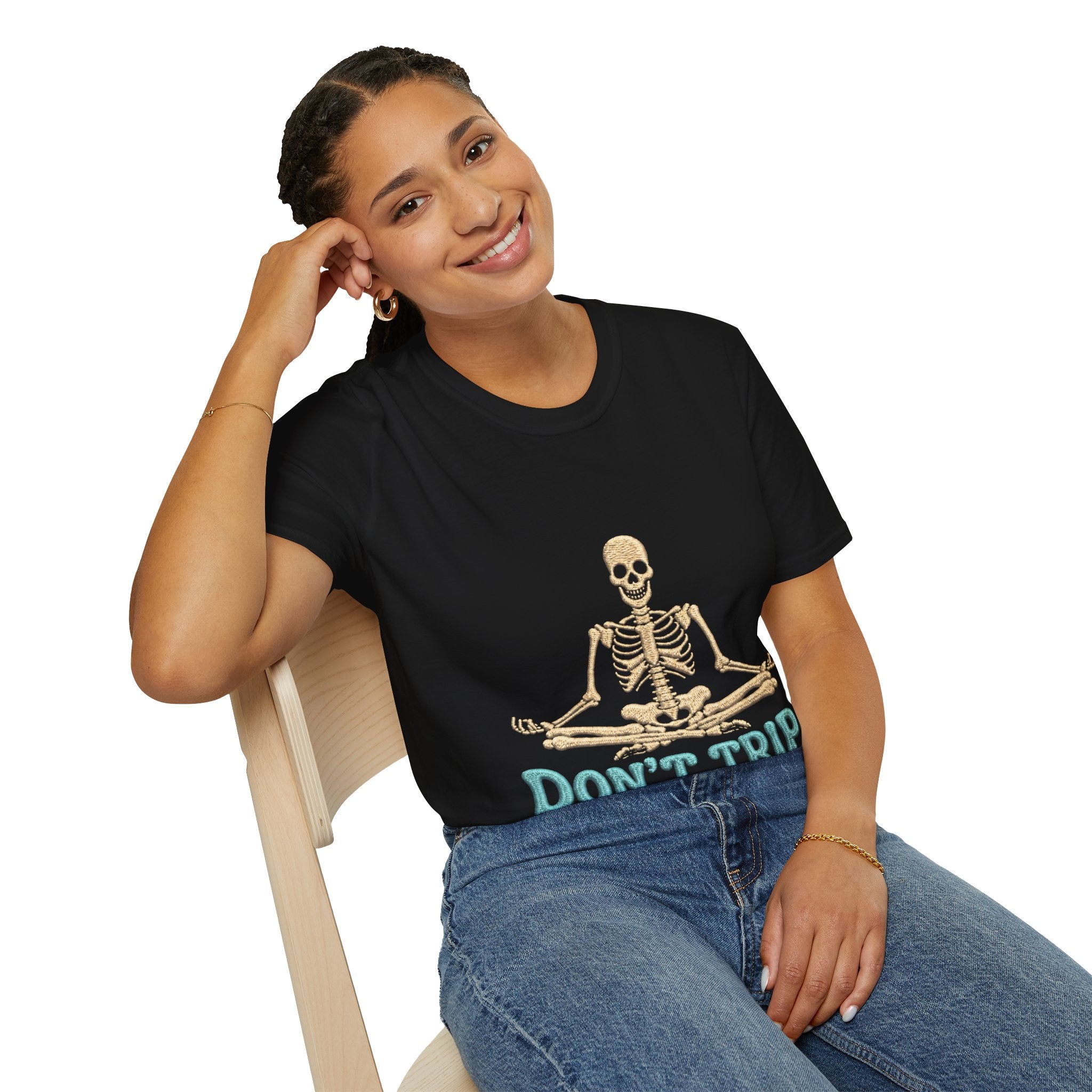 Skeleton Yoga T-Shirt - 'Don't Trip' Funny Skeleton GTA 6 Inspired