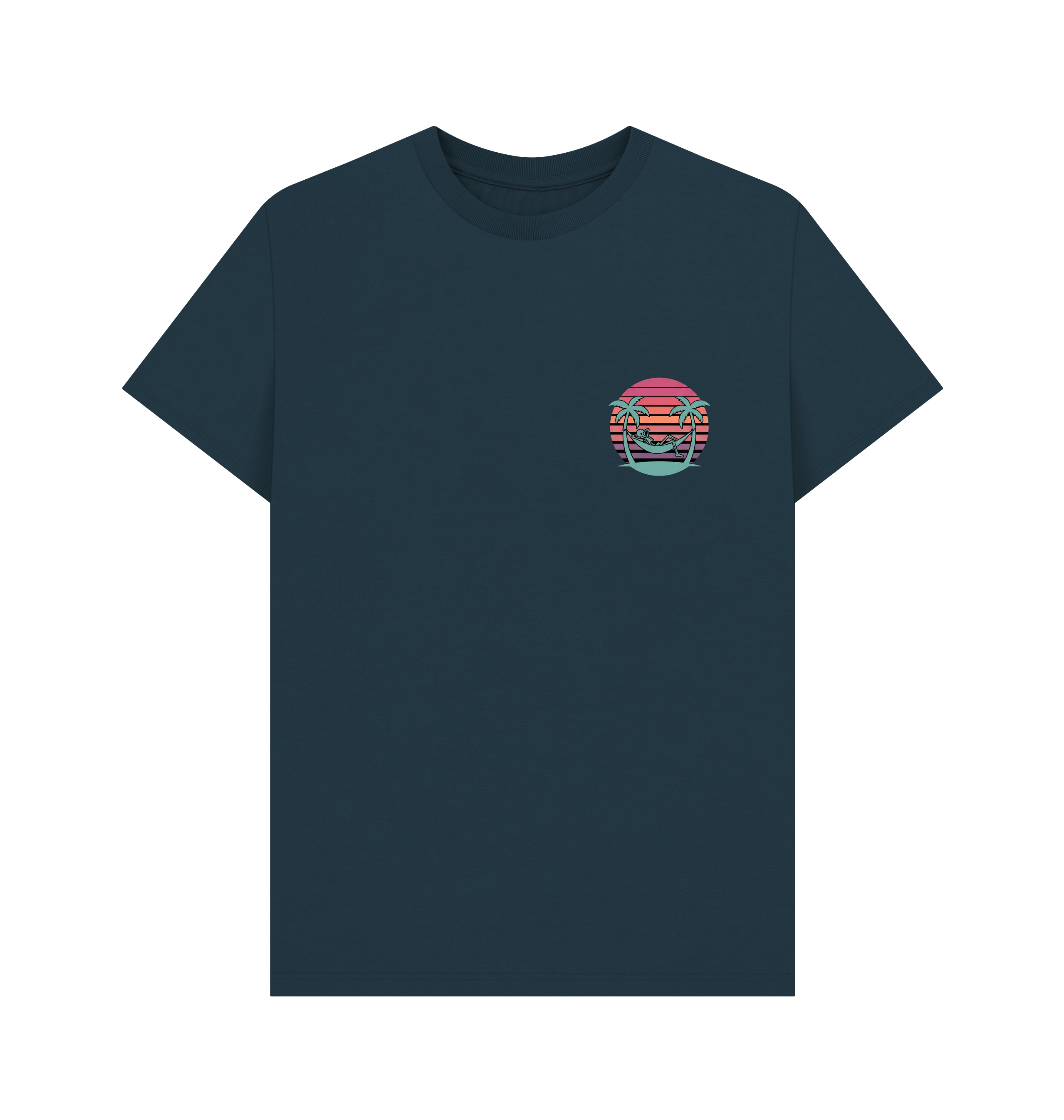 Denim Blue Printed T-shirt Front