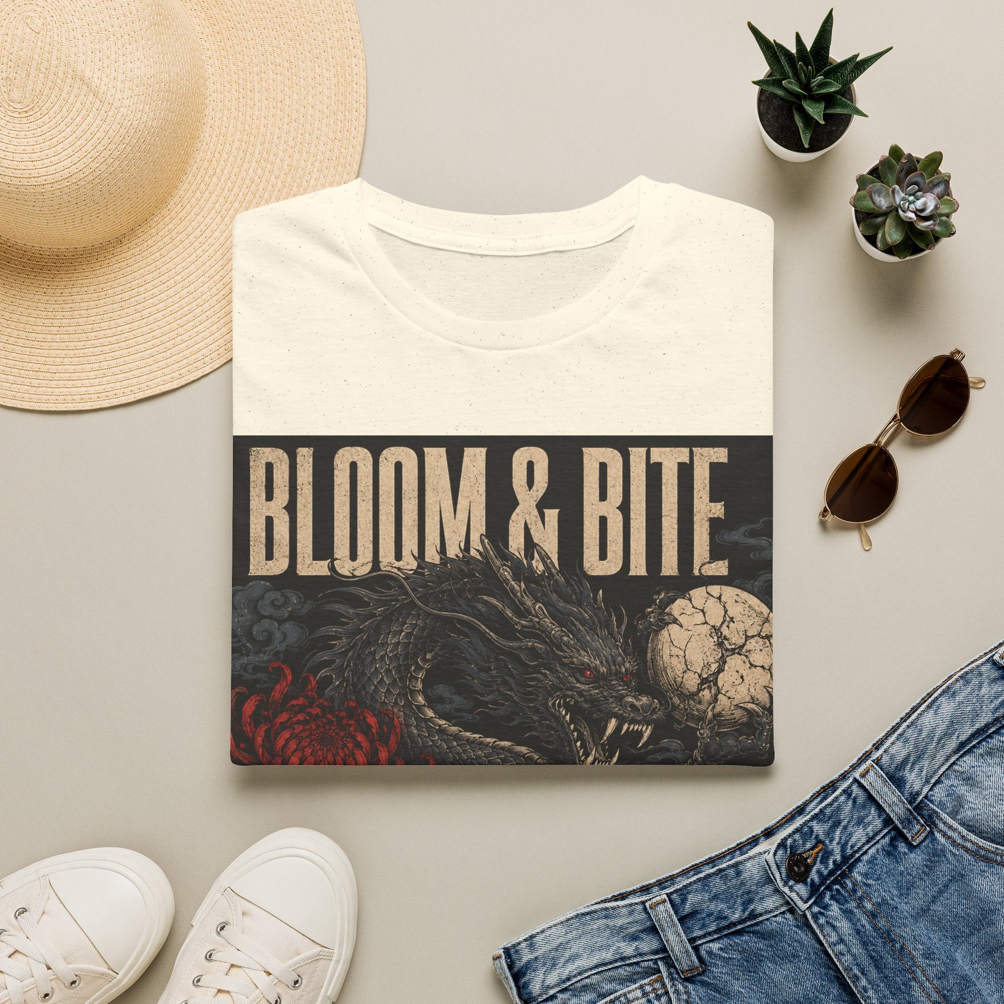 Bloom & Bite Dragon Floral Graphic Tee
