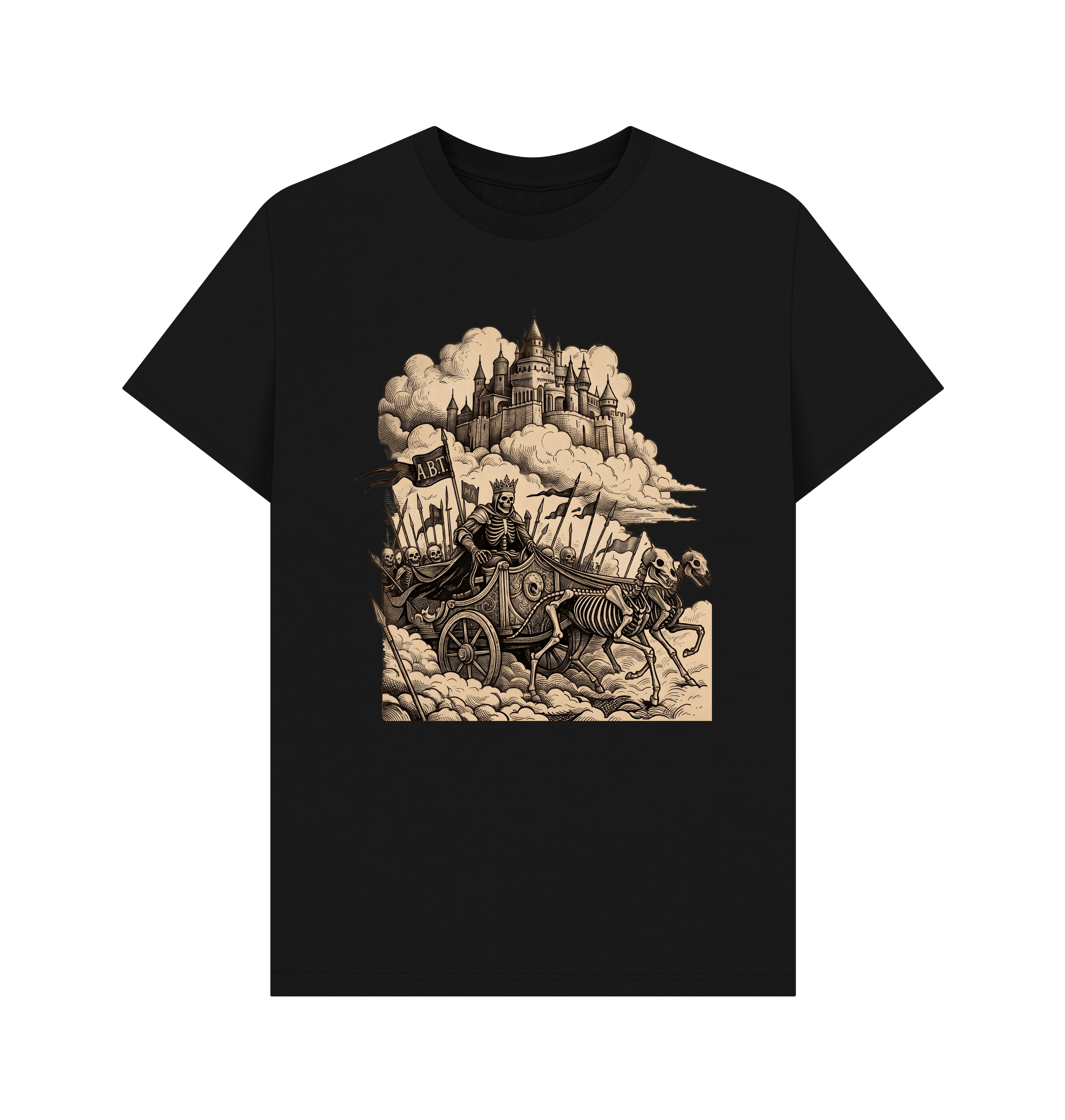 Black Printed T-shirt Front