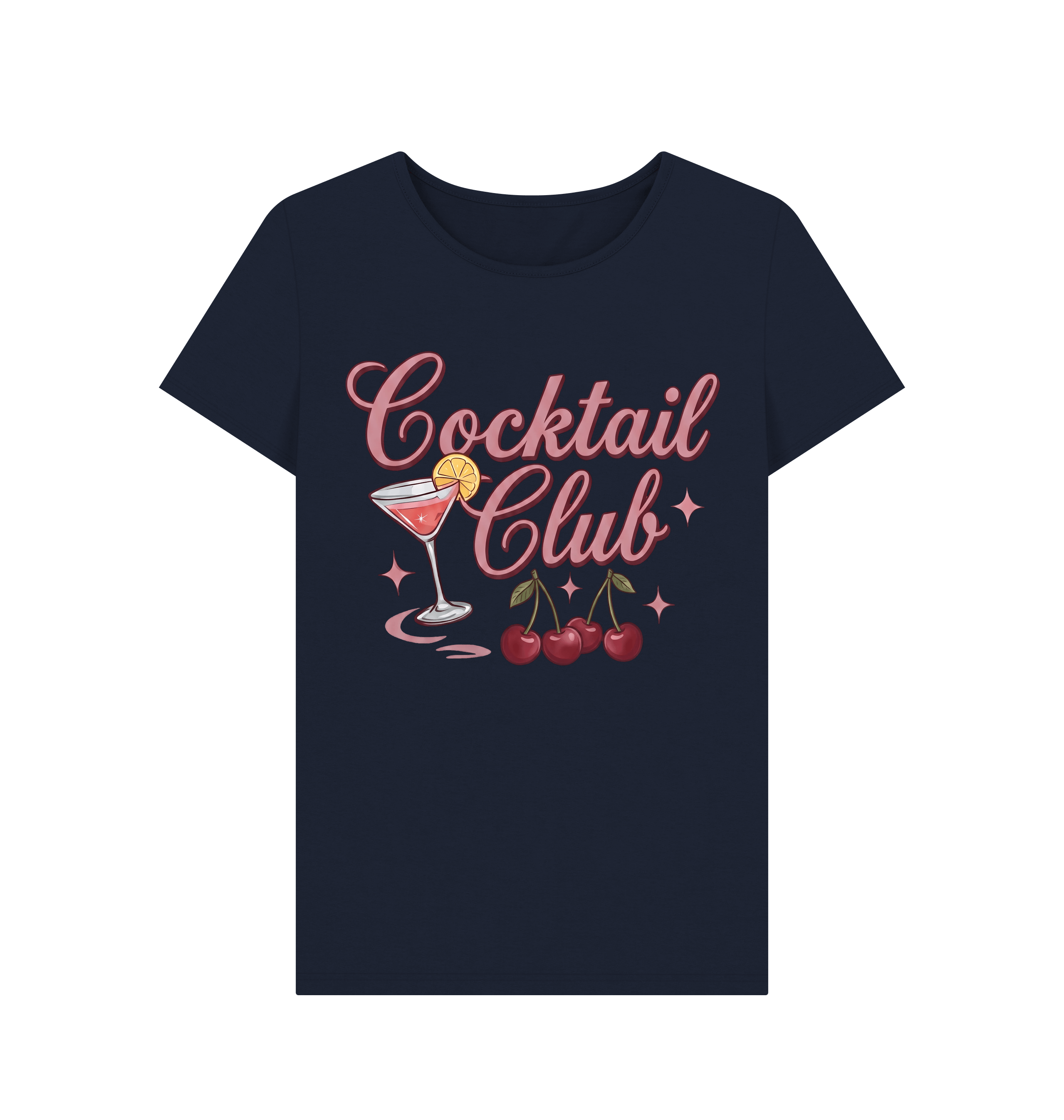 Navy Blue Printed T-shirt Front