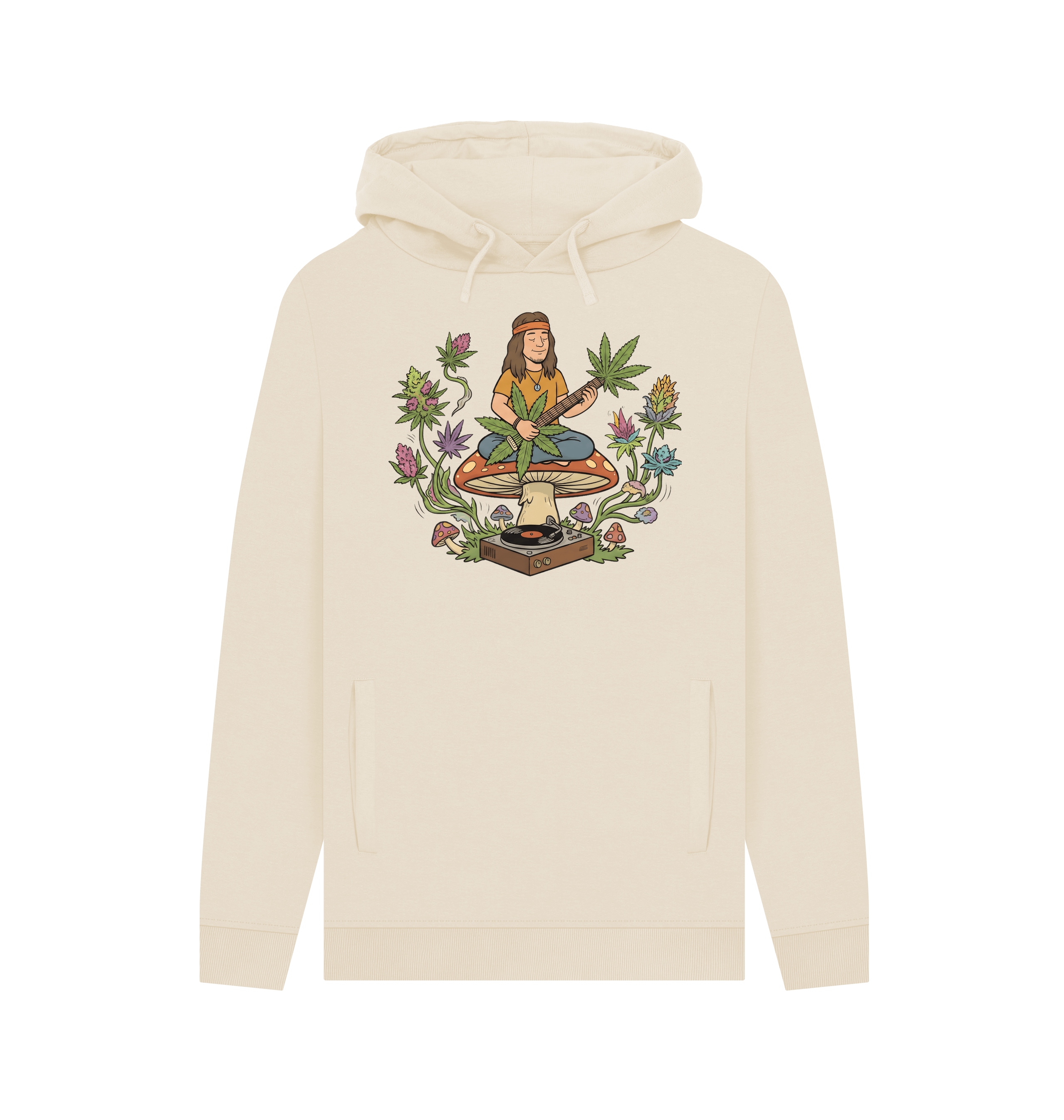Oat Printed Hoody Front