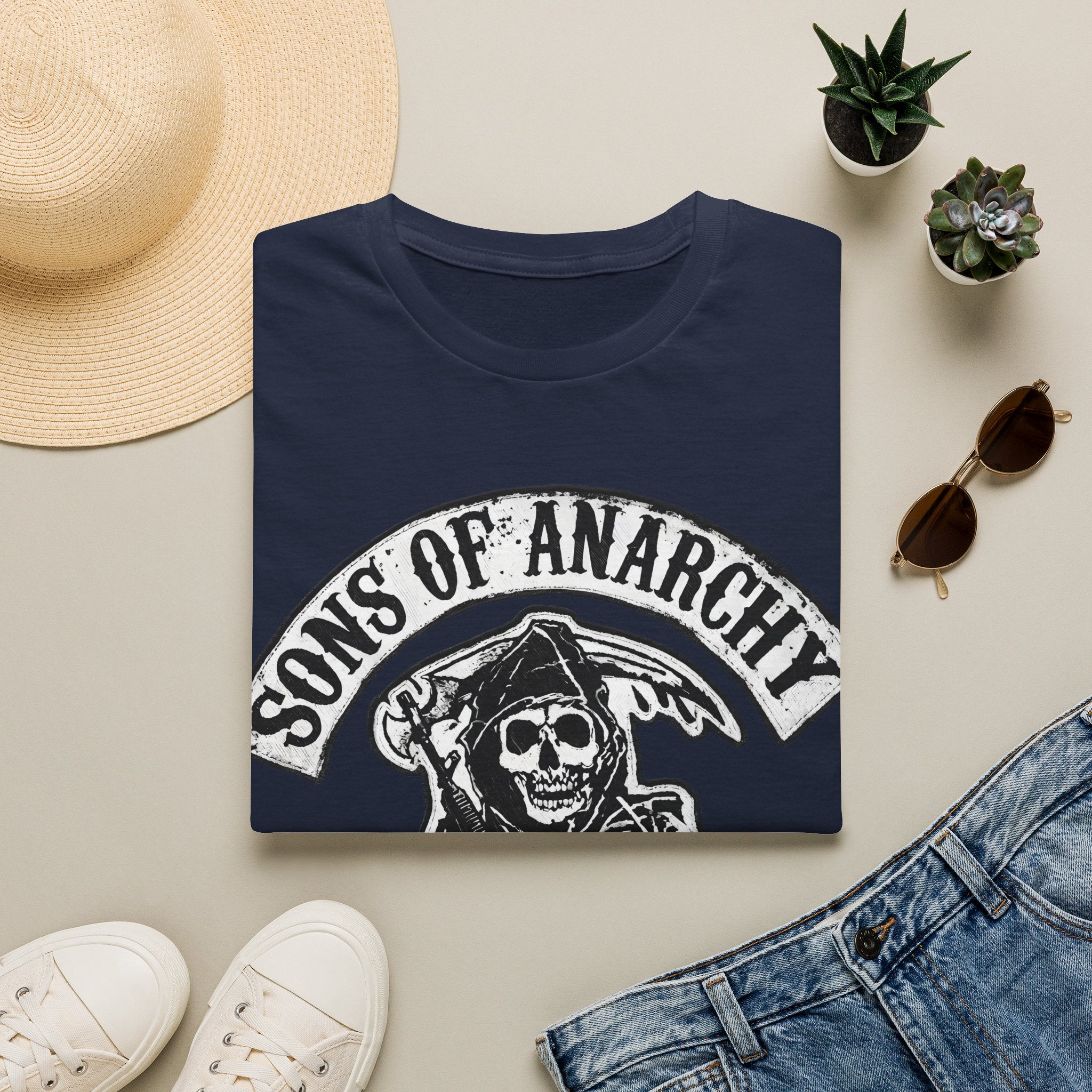 Sons of Anarchy Graphic T‑Shirt — Reaper Emblem California Biker Tee