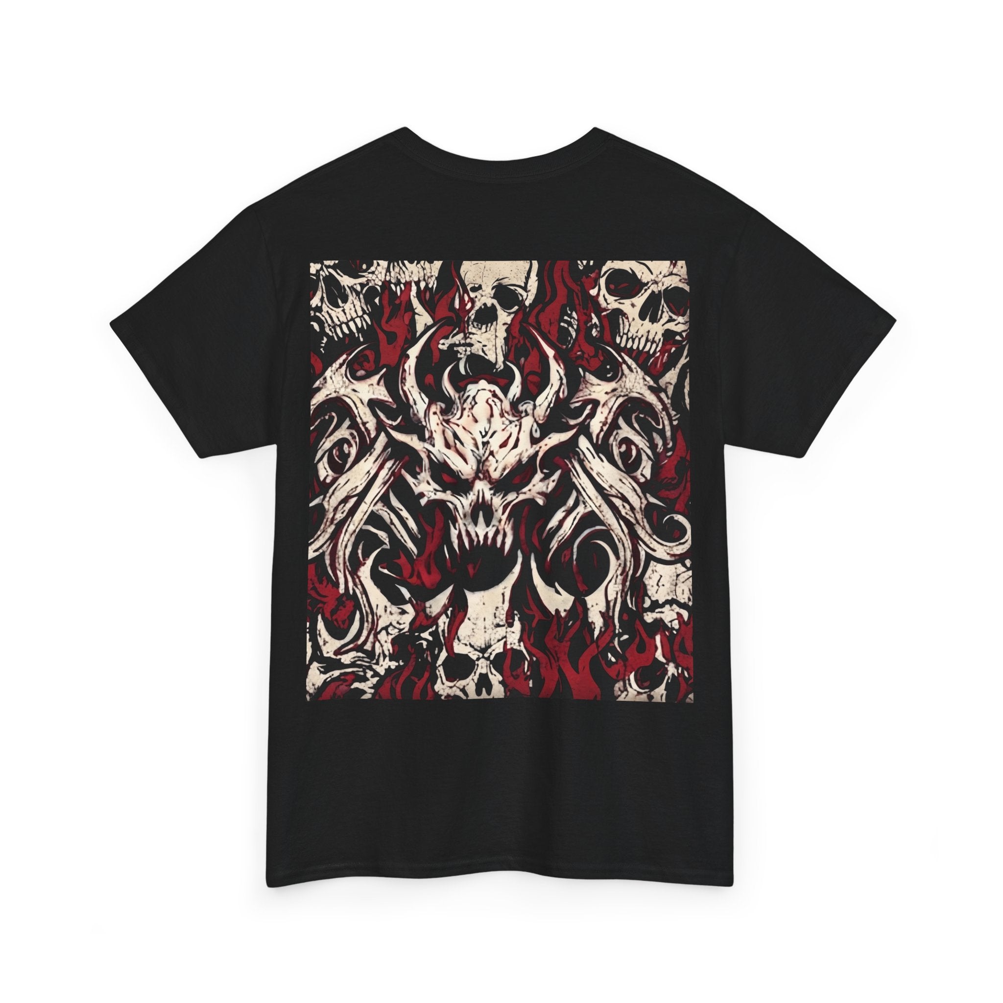 Vessel of Hatred — Gothic Skull & Flames Graphic T-Shirt