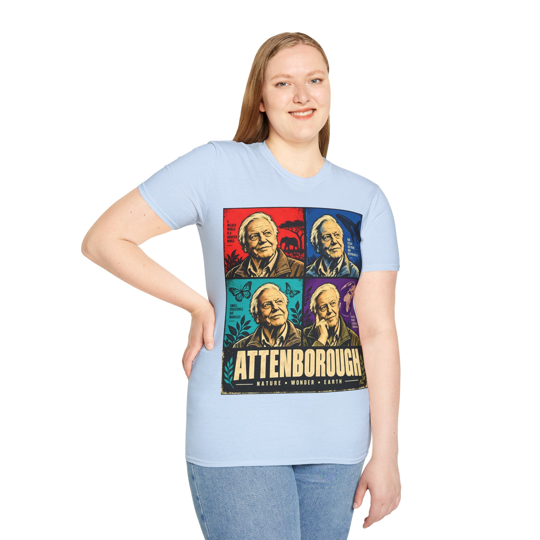 David Attenborough Pop Art T-Shirt — Vintage Wildlife Conservation Tee