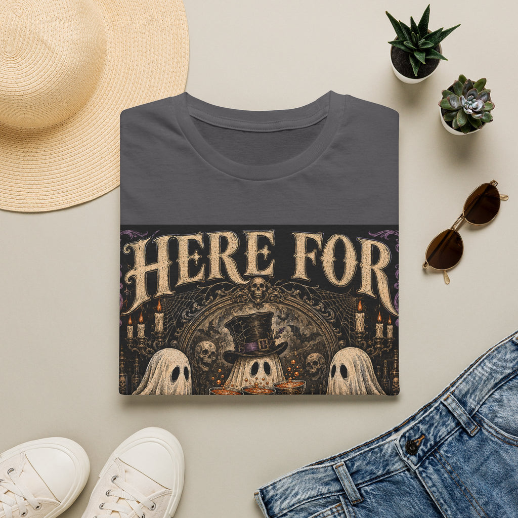 Halloween T‑Shirt — "Here For The Boos" Vintage Ghost & Skull Design