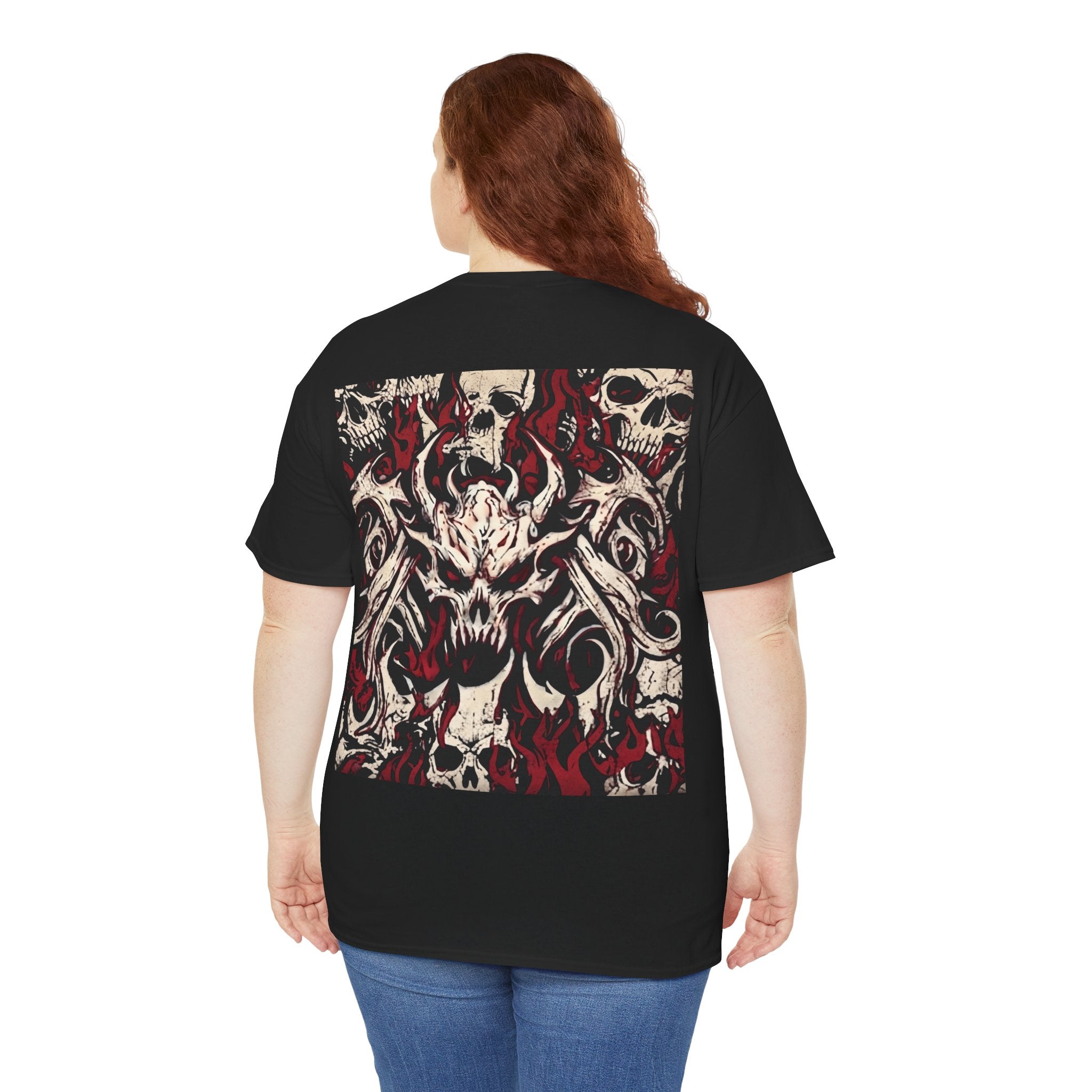 Vessel of Hatred — Gothic Skull & Flames Graphic T-Shirt