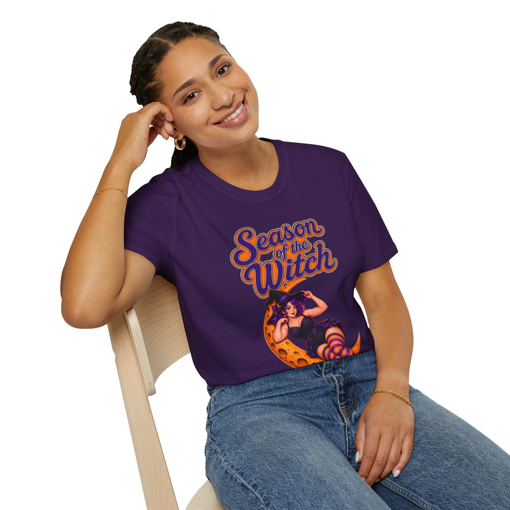 Season of the Witch T-Shirt — Retro Halloween Witch Moon Design