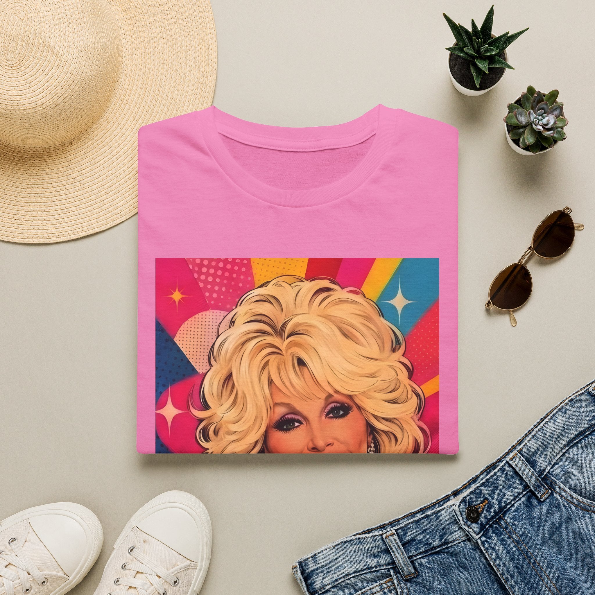 Retro Dolly Parton Colourpop Portrait T-Shirt