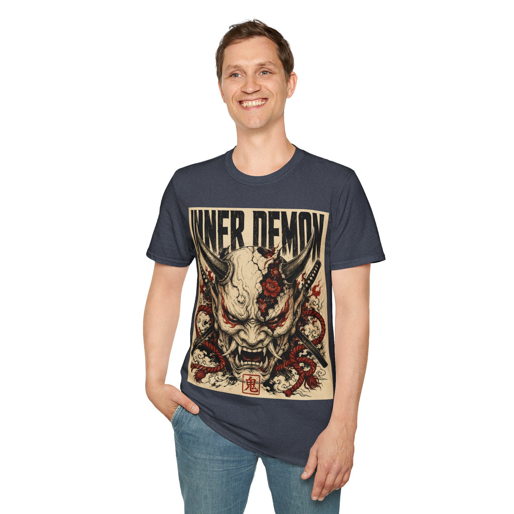 Inner Demon Graphic T-Shirt — Horror Skull Oni Design