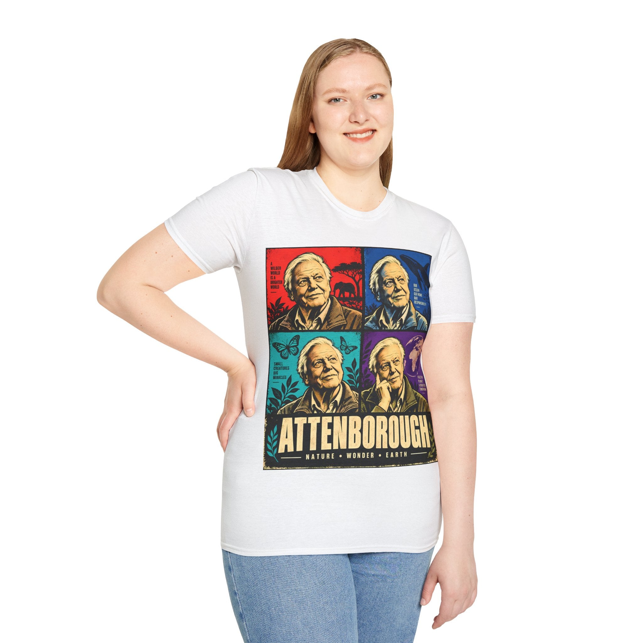 David Attenborough Pop Art T-Shirt — Vintage Wildlife Conservation Tee