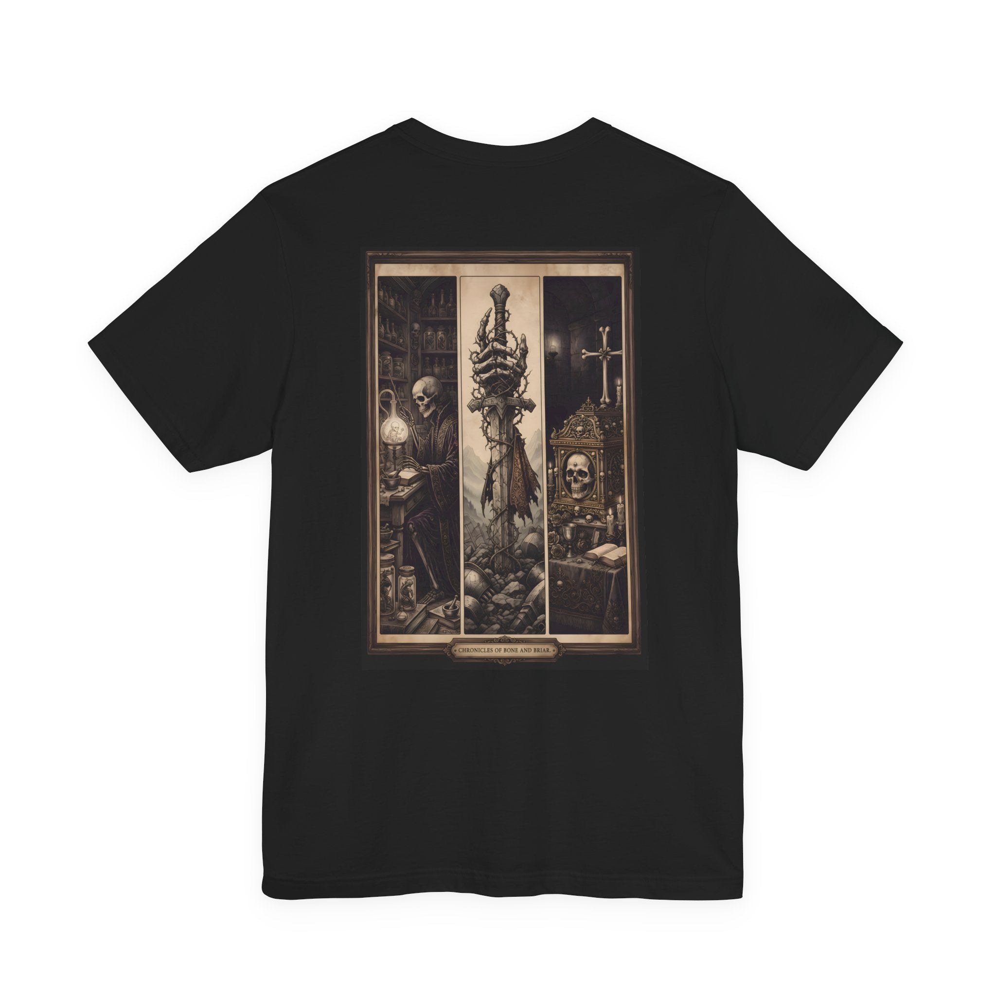 Dark Tarot-Inspired Graphic Tee — Hanging Hand & Occult Illustration