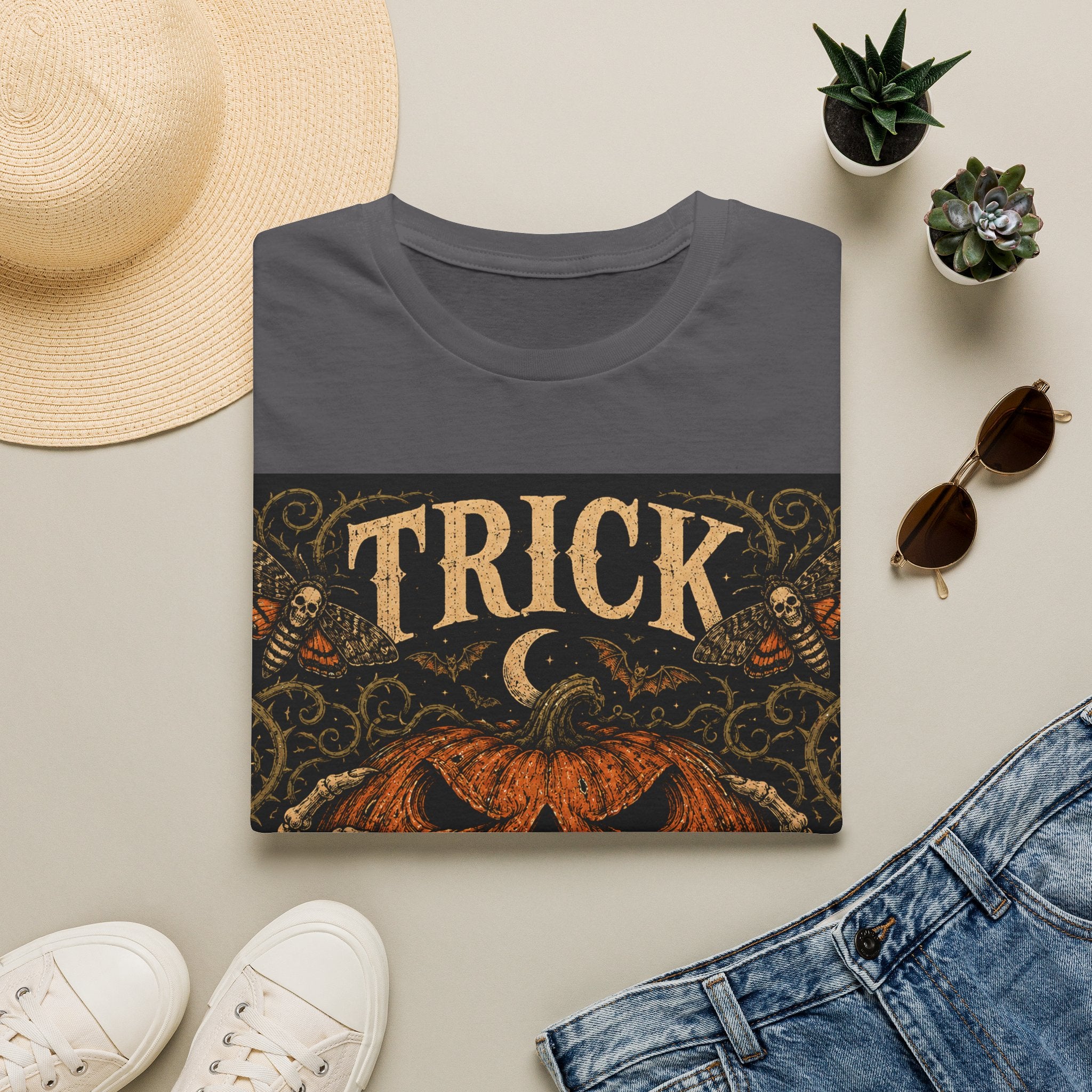 Halloween 'Trick or Teeth' T-Shirt — Vintage Scary Pumpkin Graphic