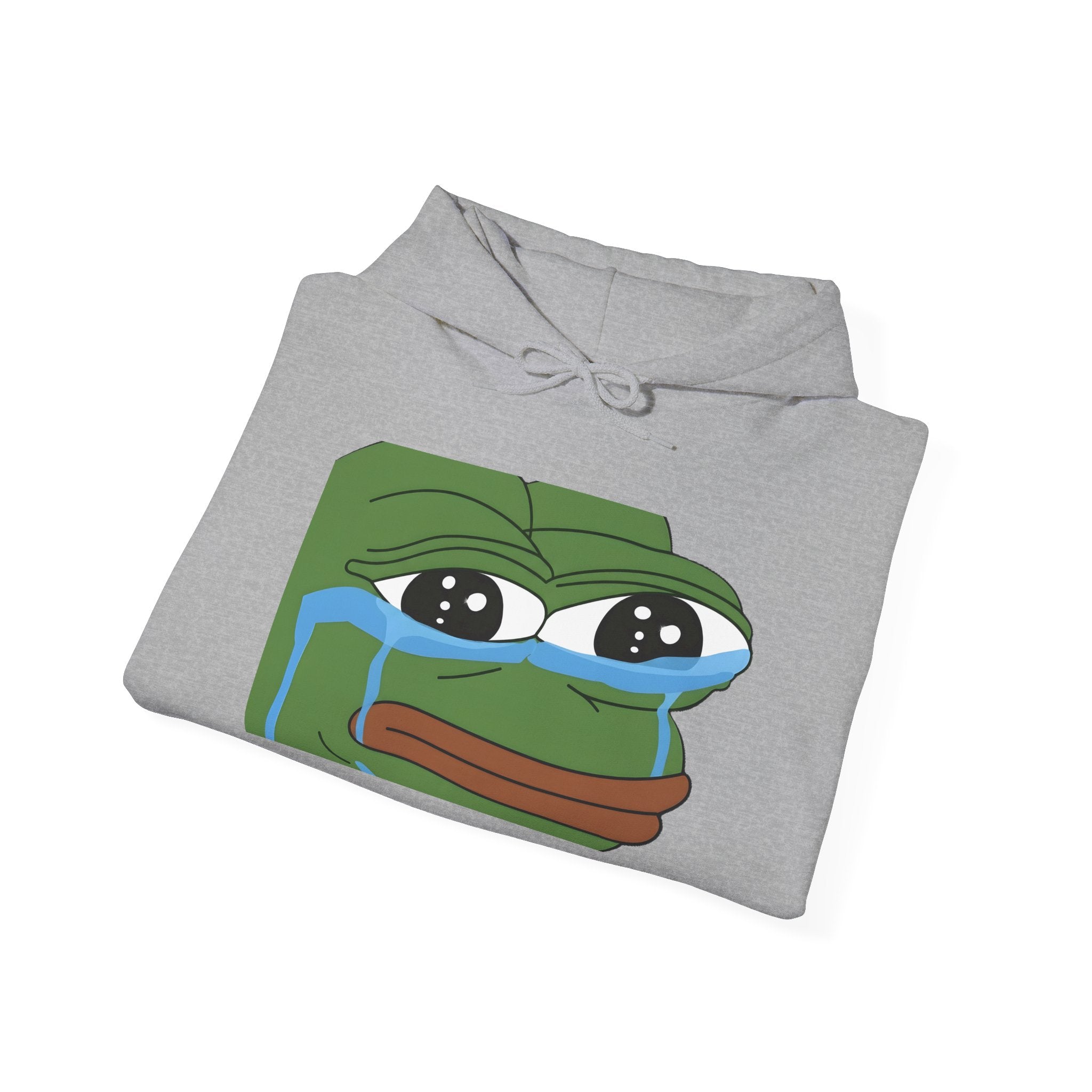 Crying Pepe Hoodie – Sad Frog Meme Graphic Pullover