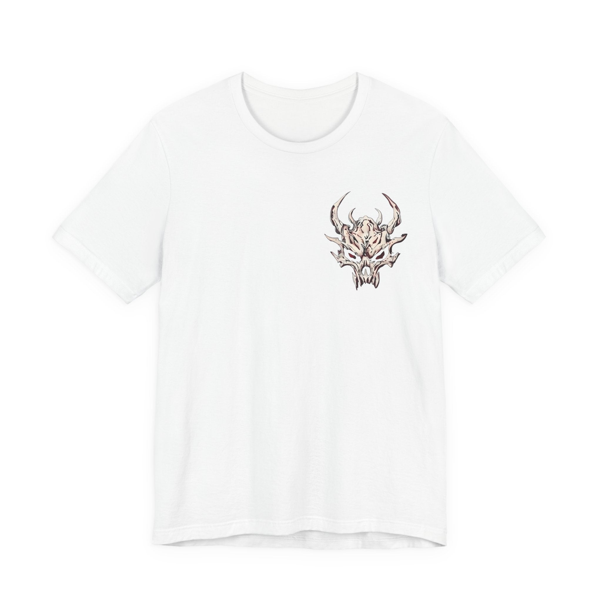 Demon Skull Chest Tee — Gothic Horned Skull T-Shirt