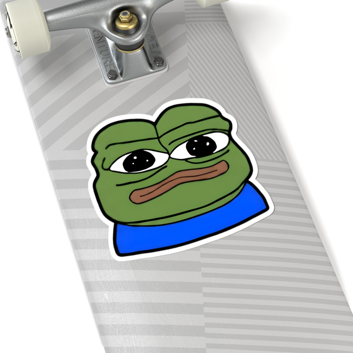 Sad Frog Pepe Sticker — Cute Meme Laptop Vinyl Kiss-Cut