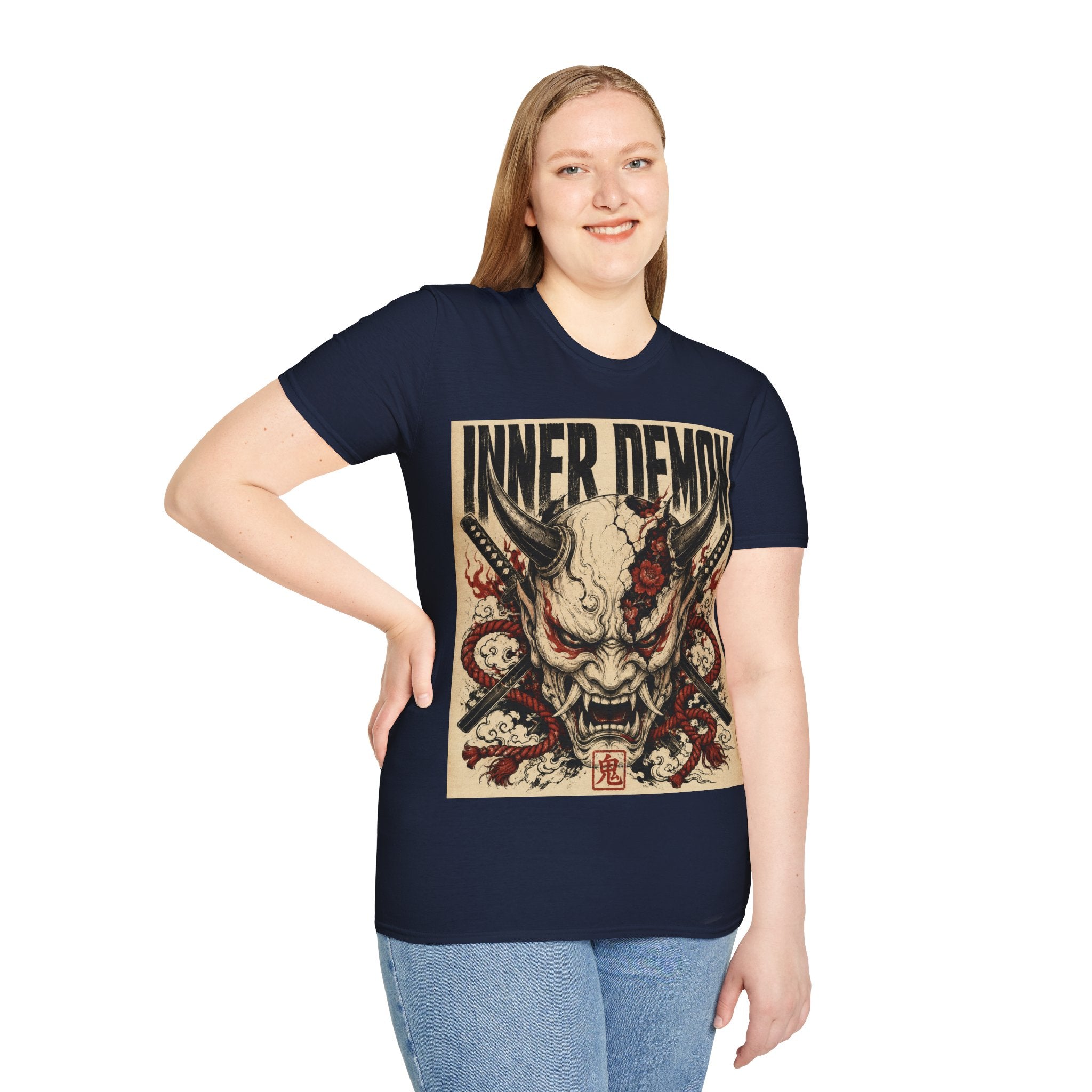 Inner Demon Graphic T-Shirt — Horror Skull Oni Design