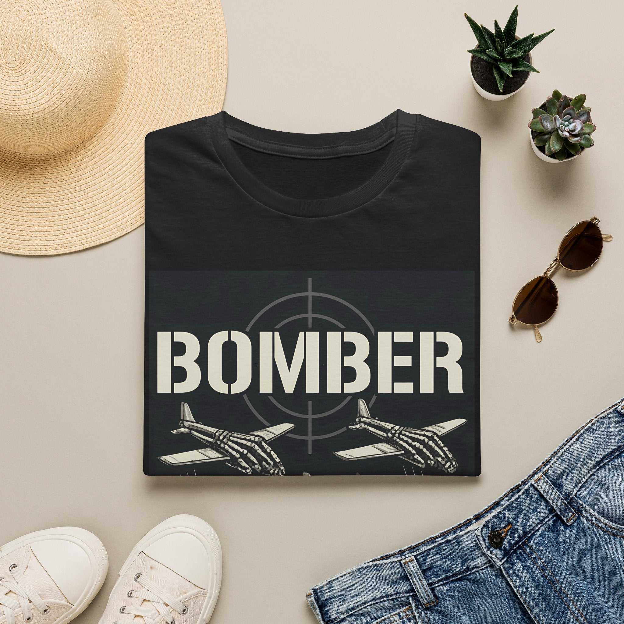 Bomber Plane Ace of Spades T-Shirt - Aviation Air Force Tee
