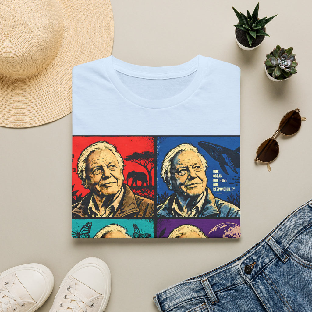 David Attenborough Pop Art T-Shirt — Vintage Wildlife Conservation Tee