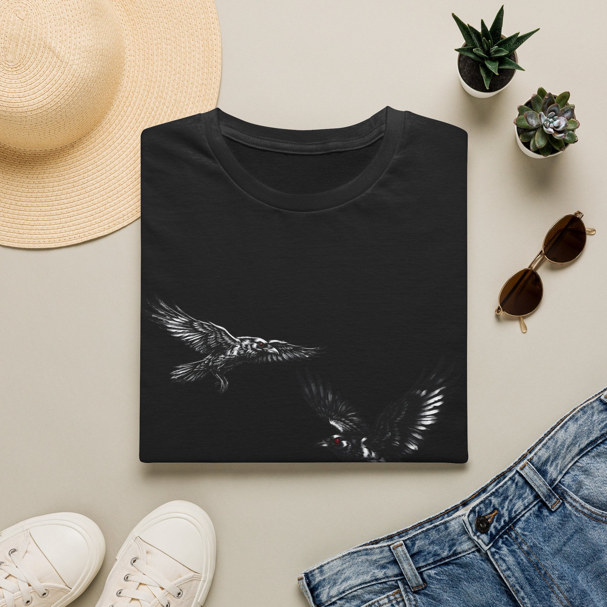 The Messengers - T Shirt, Gothic / Dark Fantasy Crow Design